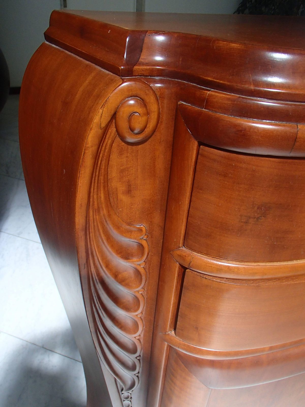 1920 Pair Of Cabinets/Consoles/Cupboards Tinted Birch 4 Ball Legs Floral Emblem photo vintage