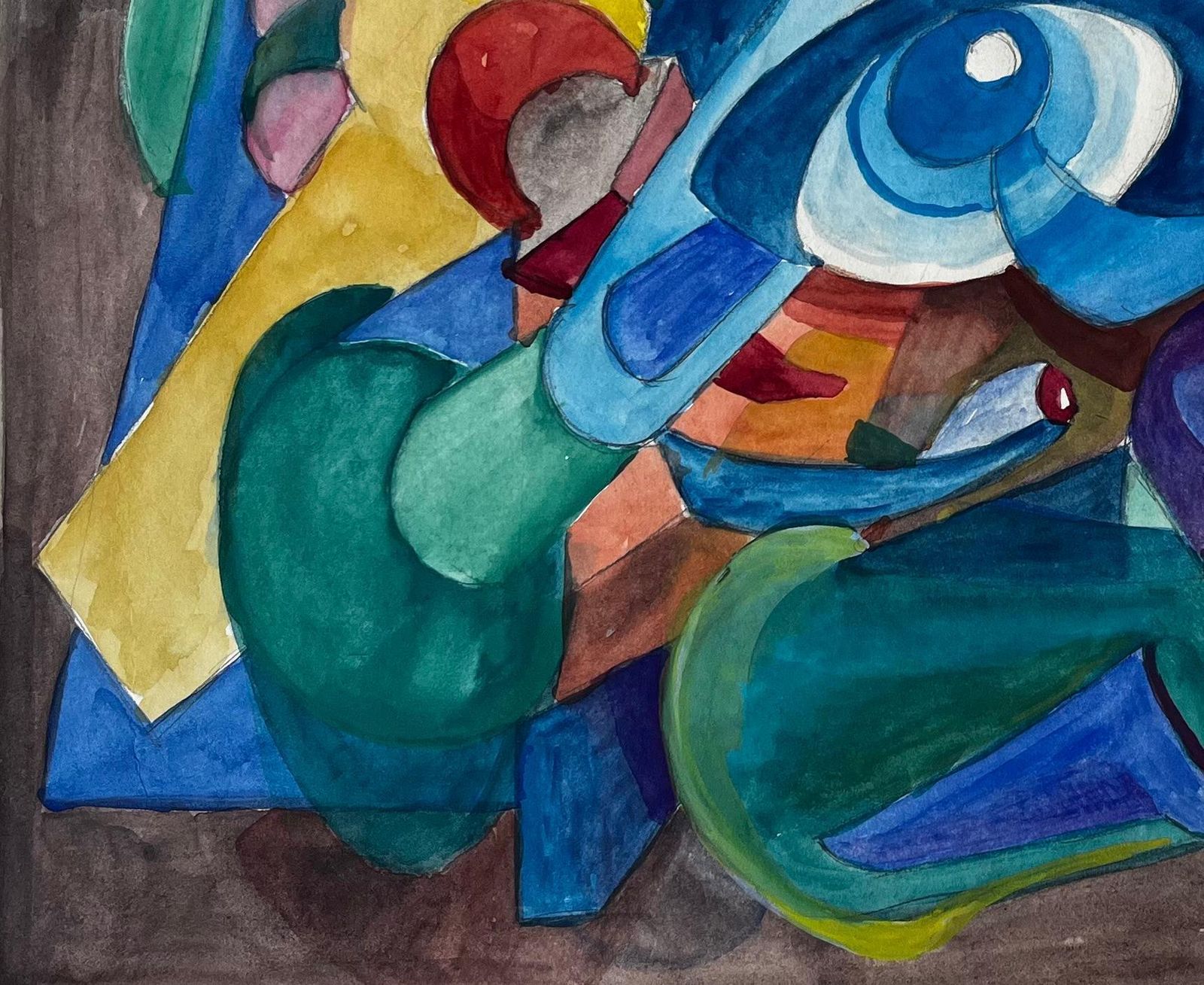 Guy Nicod Abstract Eye Composition French Modernist Watercolour By Guy Nicod photo vinterior