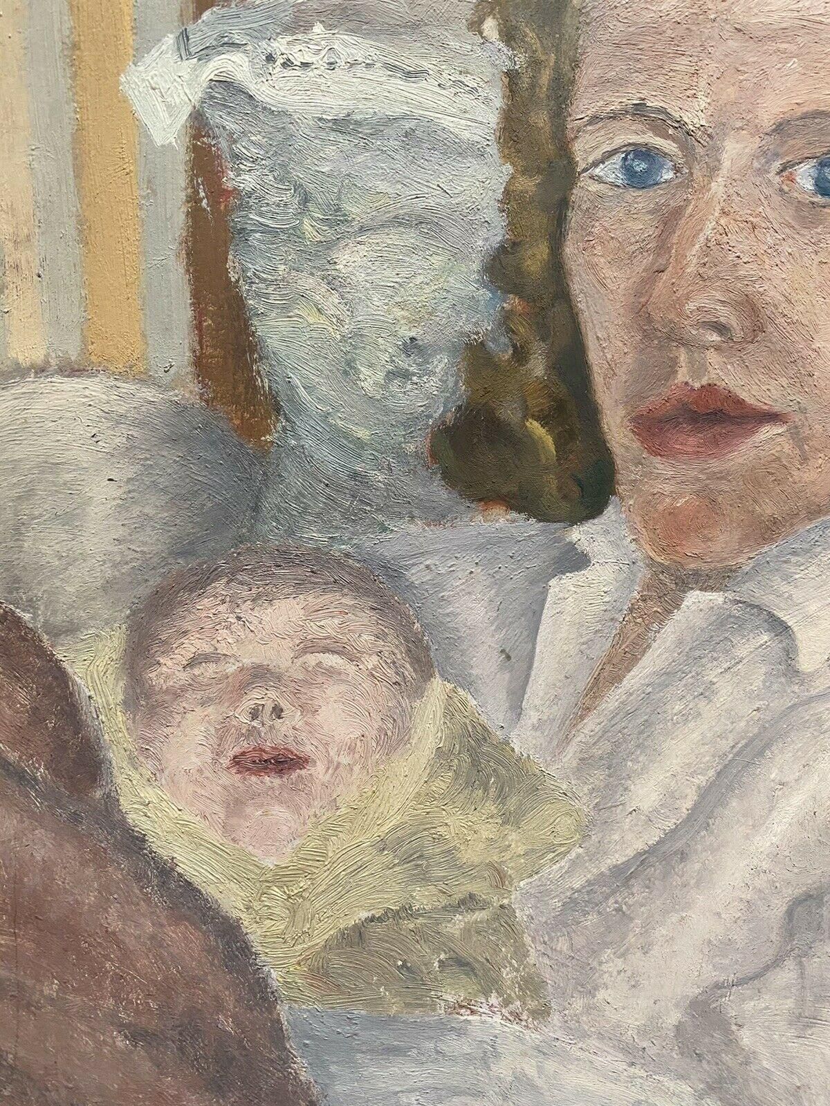 Unknown Genevieve Zondervan French Oil Painting, Mother And Child Portrait Circa 1990s photo furniture