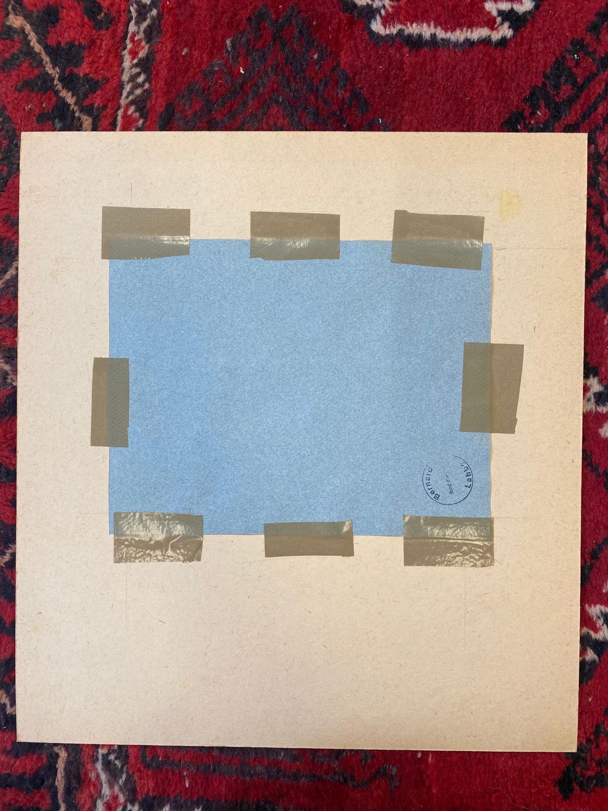 photo furniture Unknown 1950's French Modernist/ Cubist Painting Signed, Through The Mountains