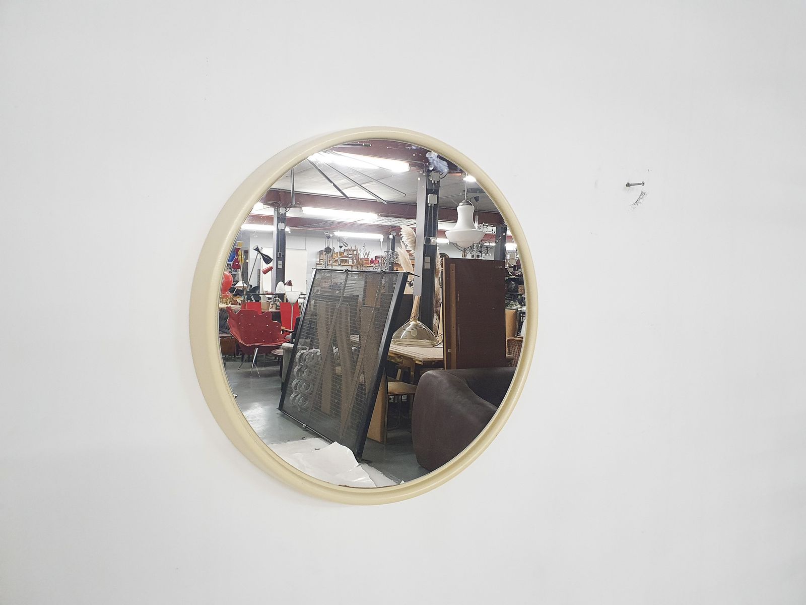 Mid Century Round Polyester Mirror, The Netherlands 1960's photo for sale