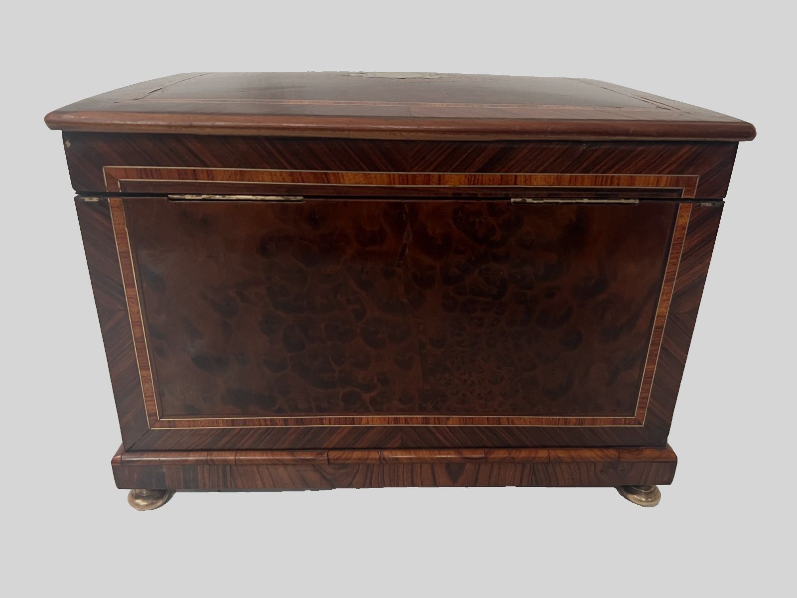 19th Century Cigar Box In Thuya Burl And Rosewood photo Home Decor