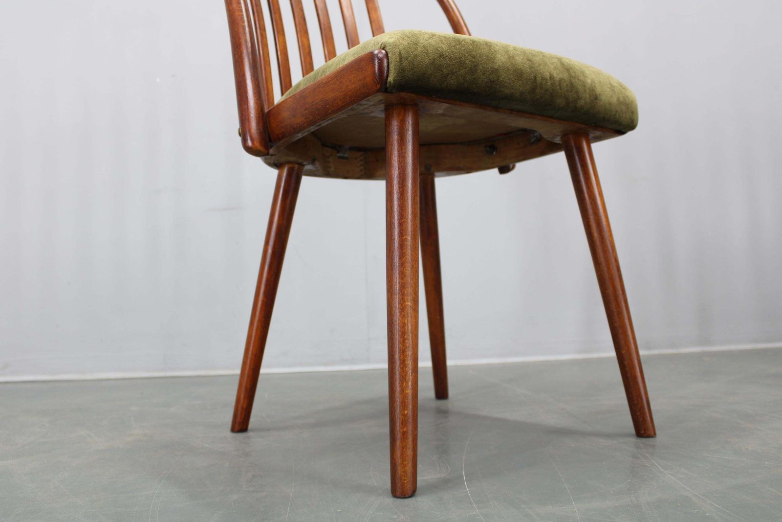 Set Of Four 1960s šuman Mid Century Beech Dining Chairs, Restored Upholstery photo buy