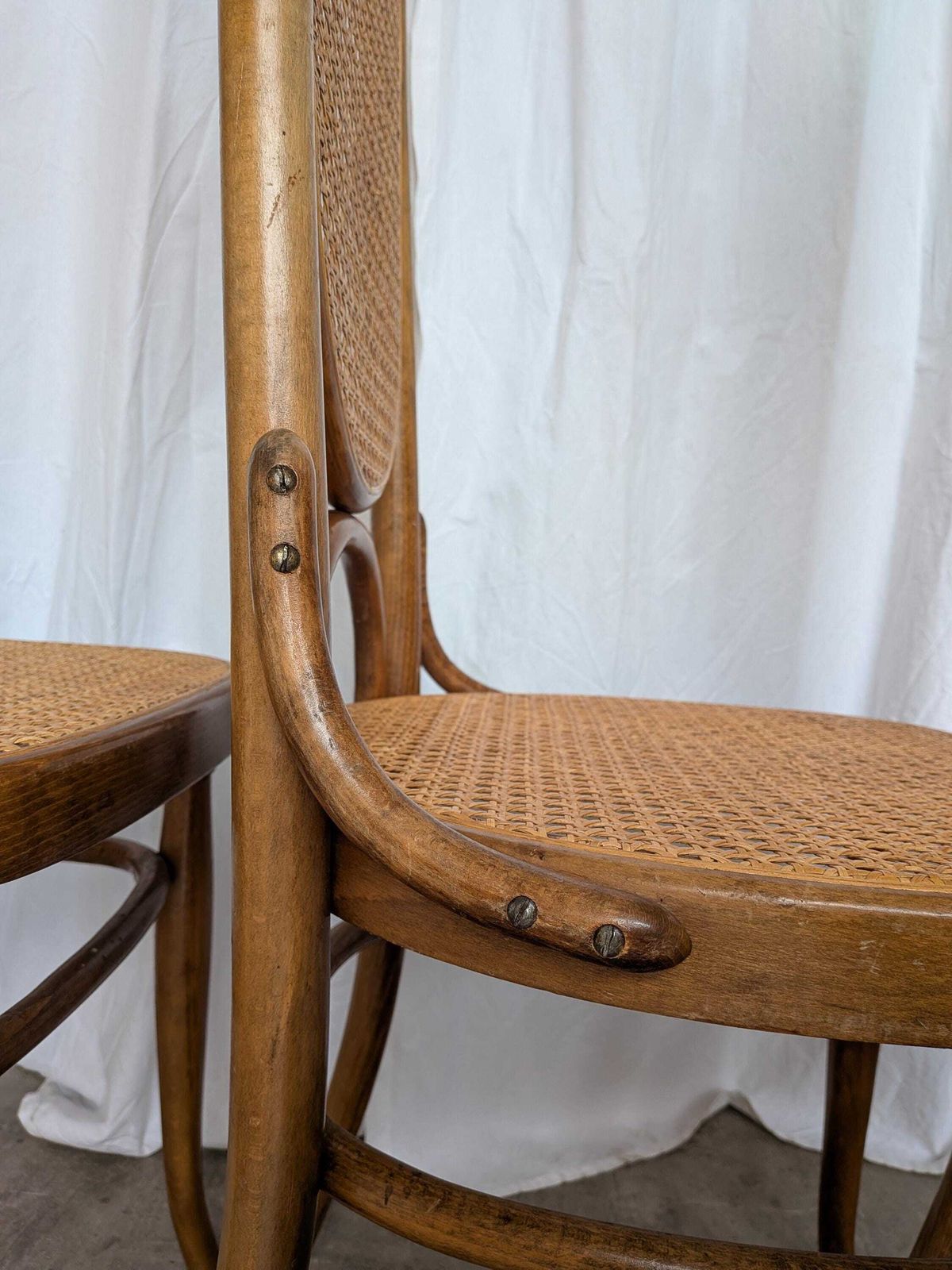 photo vintage Vintage Bentwood Cane Dining Chair, Thonet Style, 1970s Yugoslavia