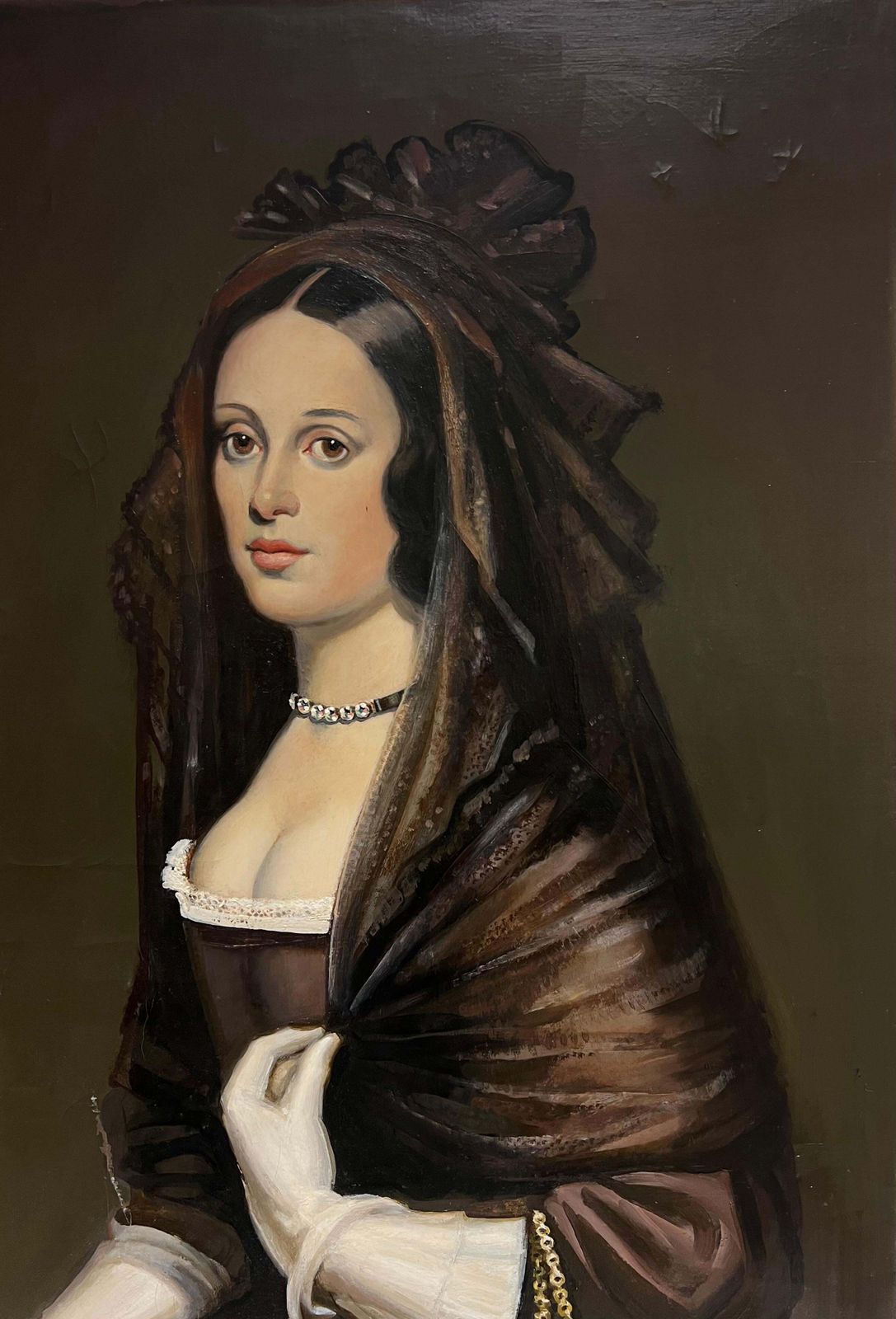 Fine Large Oil Painting Portrait Of The Lady With The Fan Diego Velazquez photo 900.0