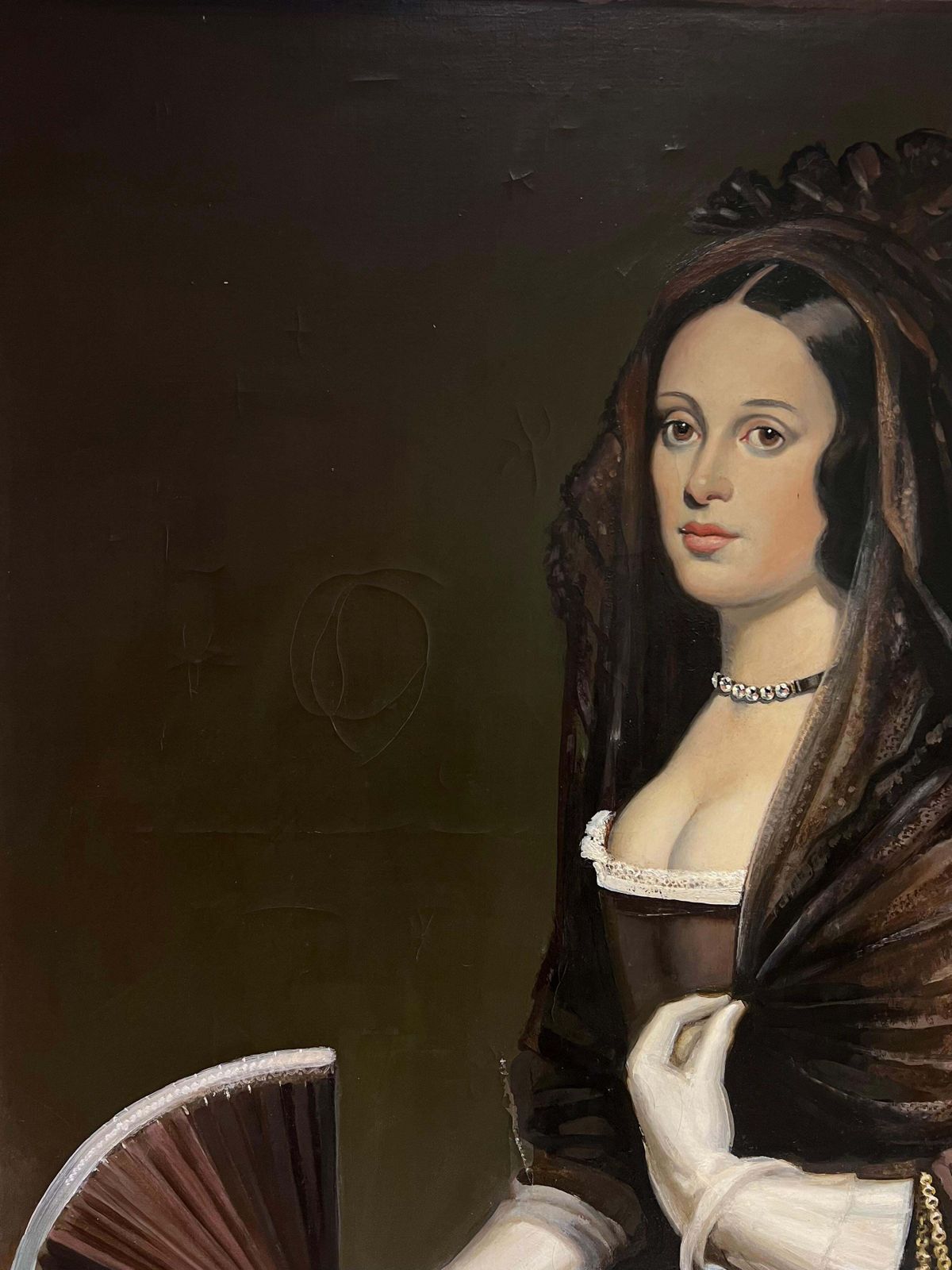 Fine Large Oil Painting Portrait Of The Lady With The Fan Diego Velazquez photo buy