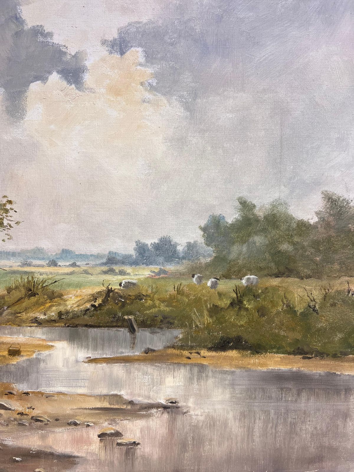 Fishing In The Yorkshire Dales British Impressionist Oil Painting 20th C photo Art