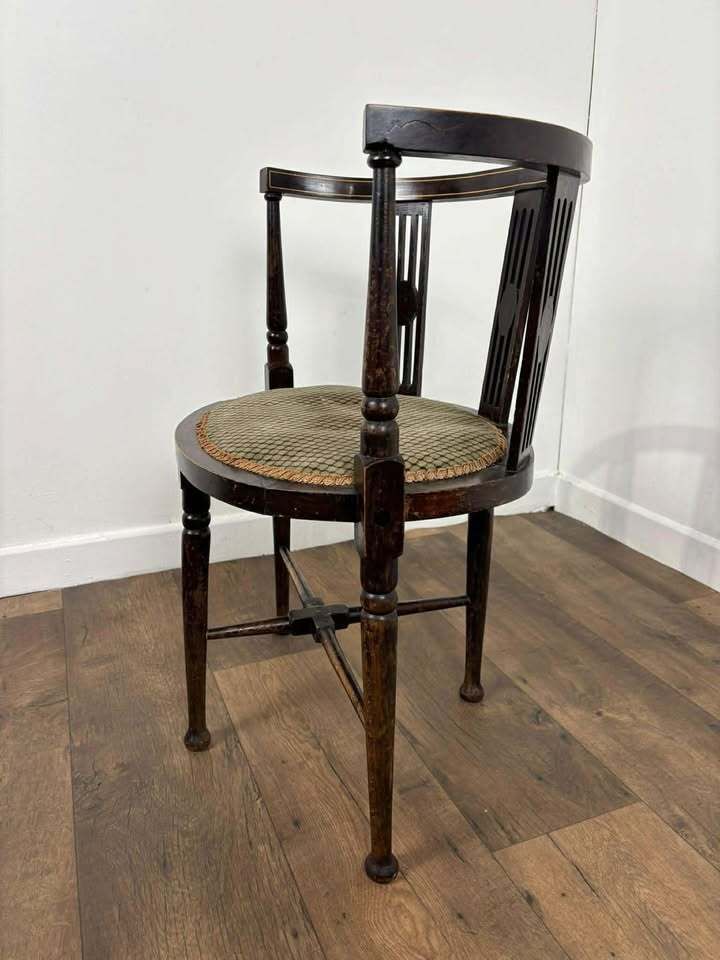 Edwardian Inlaid Tub Side Chair photo for sale
