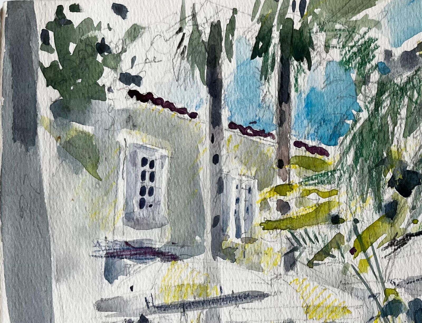 Pierre Neveu Royal Court Terrace And Garden Monte Carlo Watercolour Study photo furniture