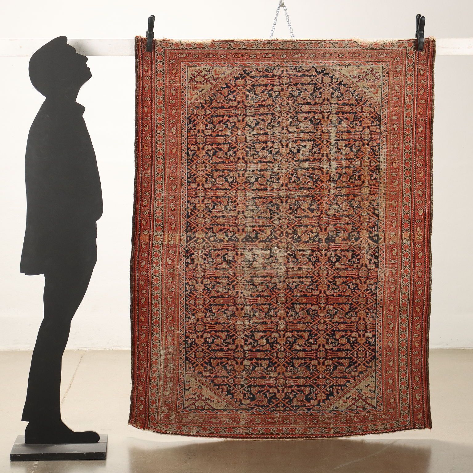 Antique Asian Carpet Cotton Wool Extra Thin Knot 71 X 51 In photo furniture