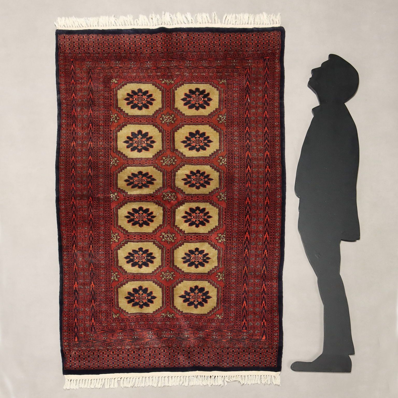 Antique Bukhara Carpet Cotton Wool Thin Knot Pakistan 76 X 49 In photo furniture