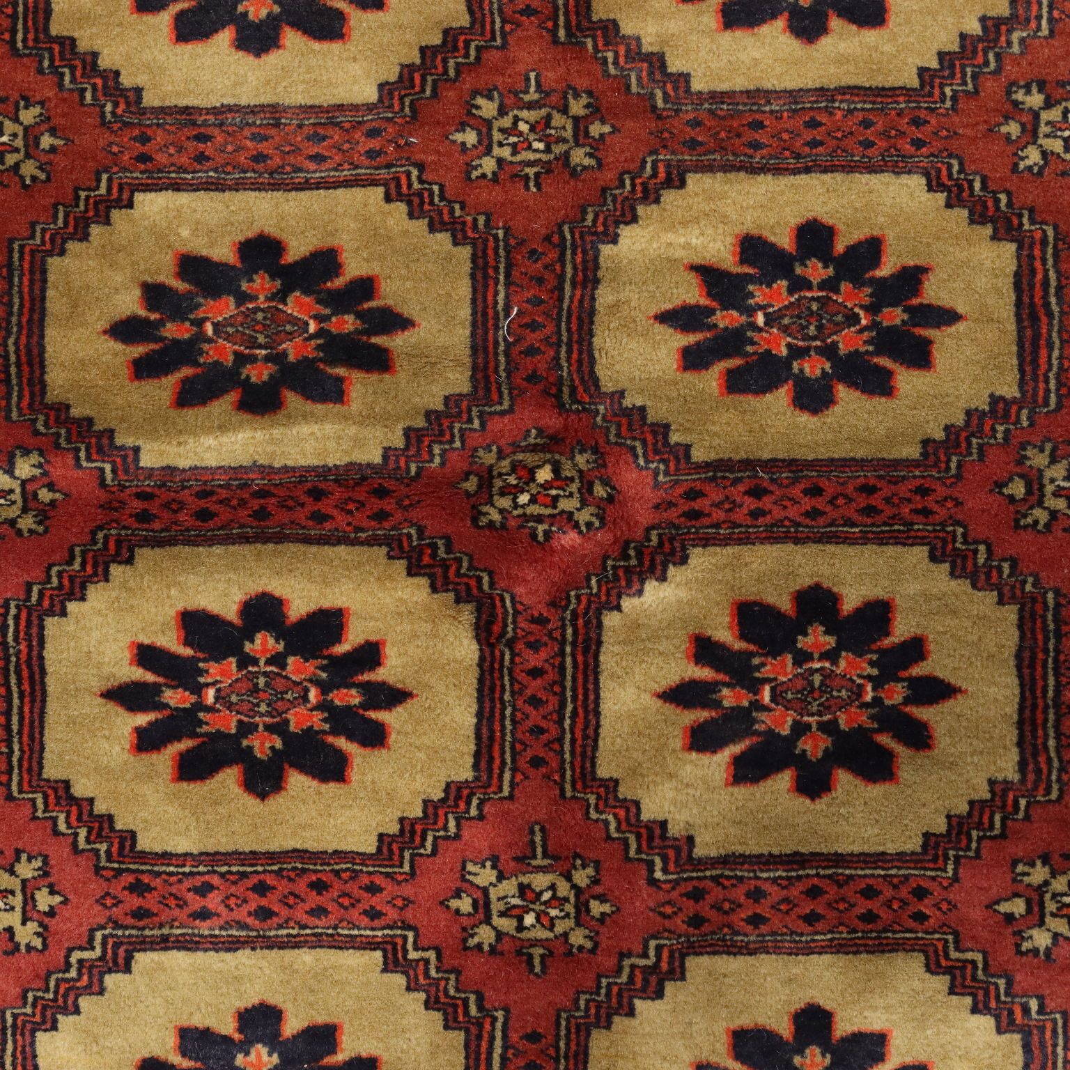 Antique Bukhara Carpet Cotton Wool Thin Knot Pakistan 76 X 49 In photo 360.0