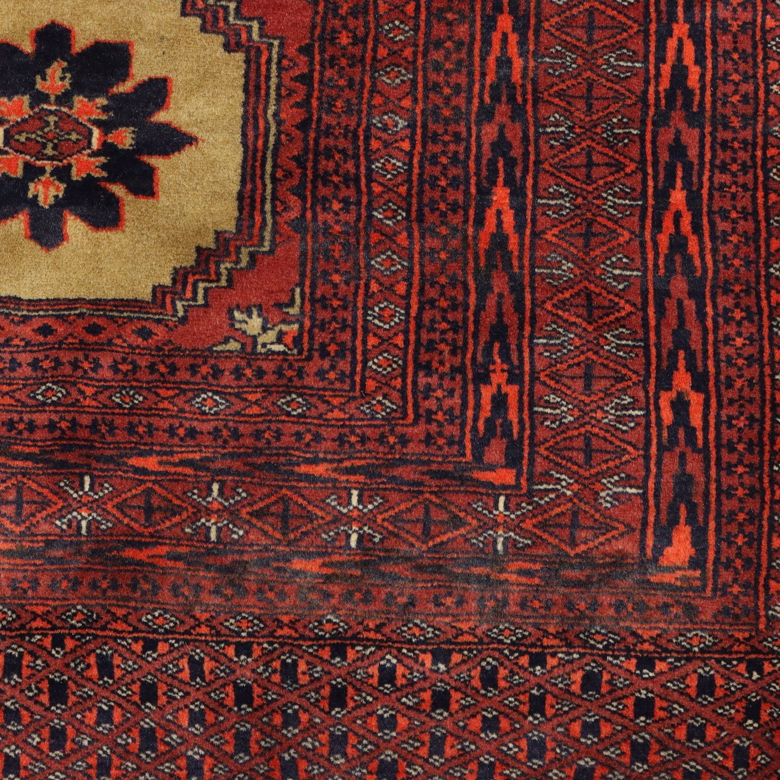Antique Bukhara Carpet Cotton Wool Thin Knot Pakistan 76 X 49 In photo vinterior