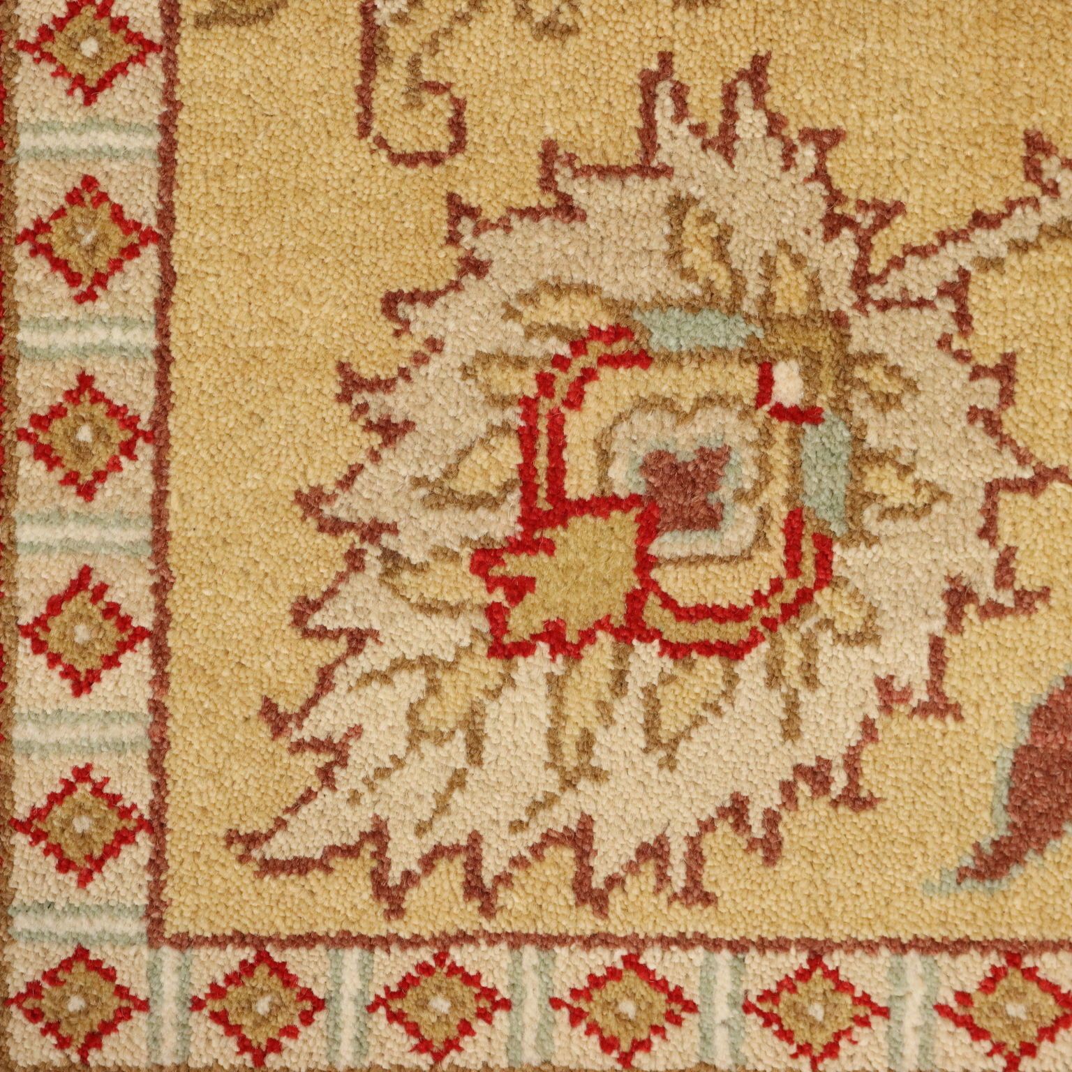 Antique Ziegler Carpet Cotton Heavy Knot India 88 X 59 In photo vinterior