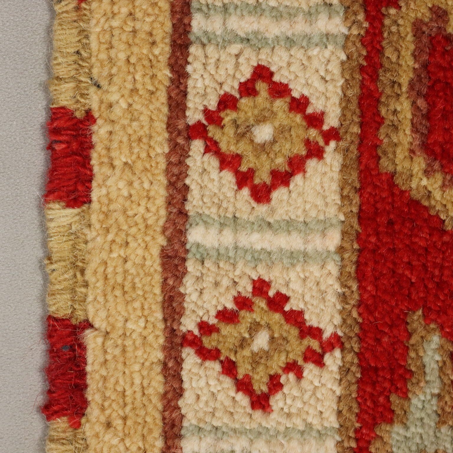 Antique Ziegler Carpet Cotton Heavy Knot India 88 X 59 In photo vintage