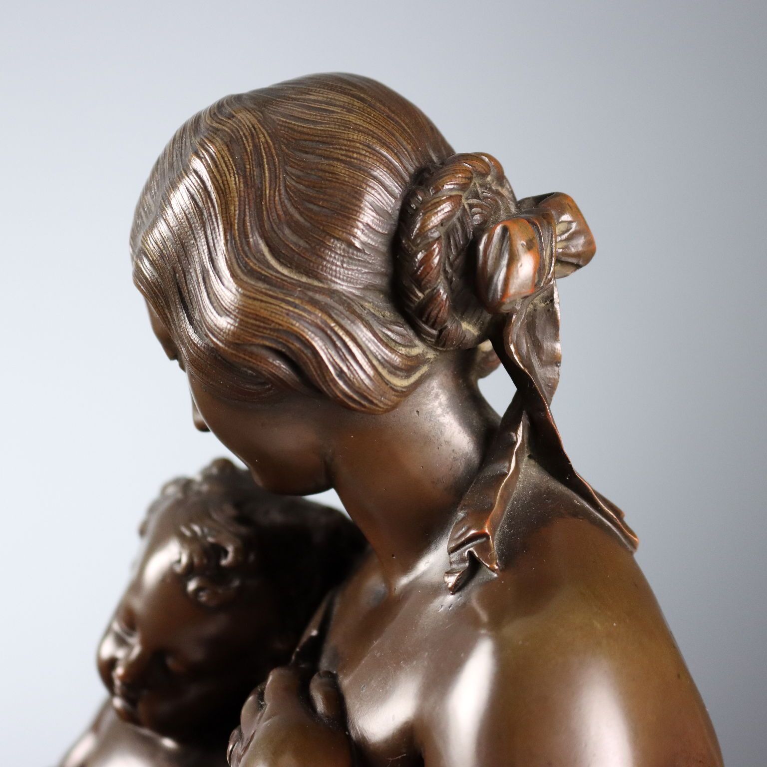 photo for sale Antique Figurine Mother And Child James Pradier Copy XX Century