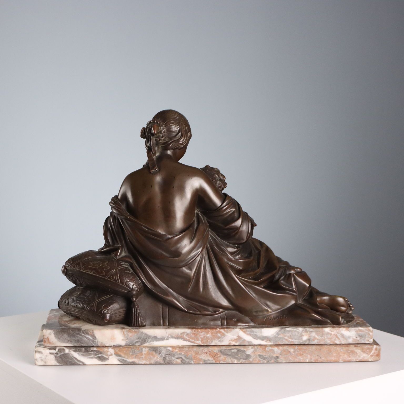 Art Antique Figurine Mother And Child James Pradier Copy XX Century photo
