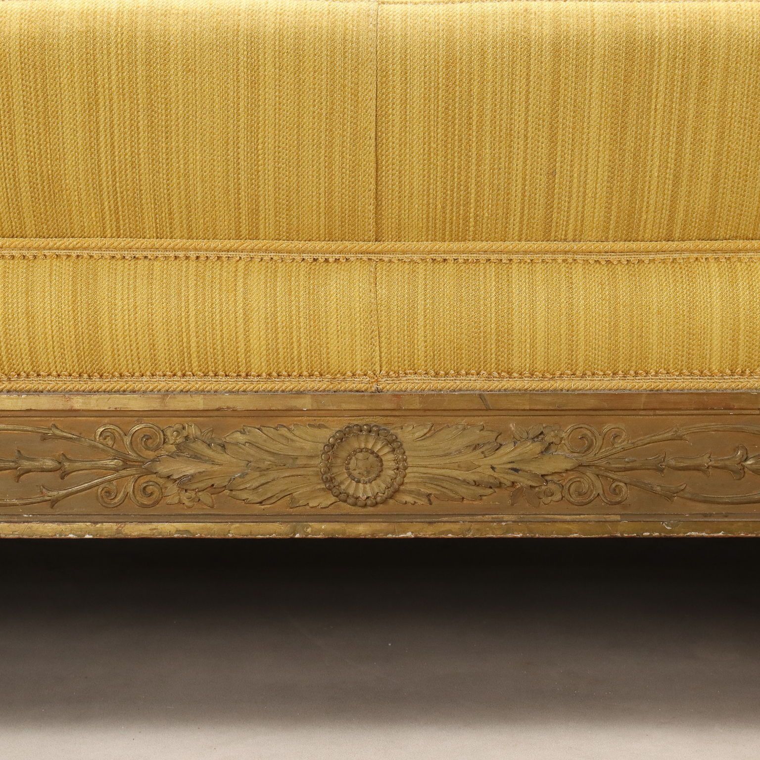 Antique Sofa Restoration Carved Gilded Wood Italy XIX Century photo vintage
