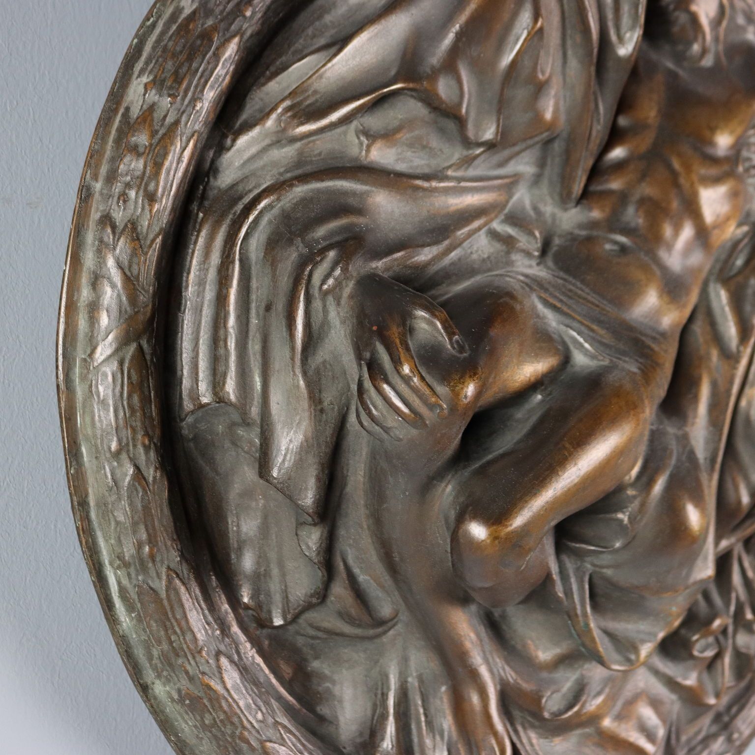 The Pietà Bronze Bas Relief Italy Mid XX Century Modernism photo vinterior