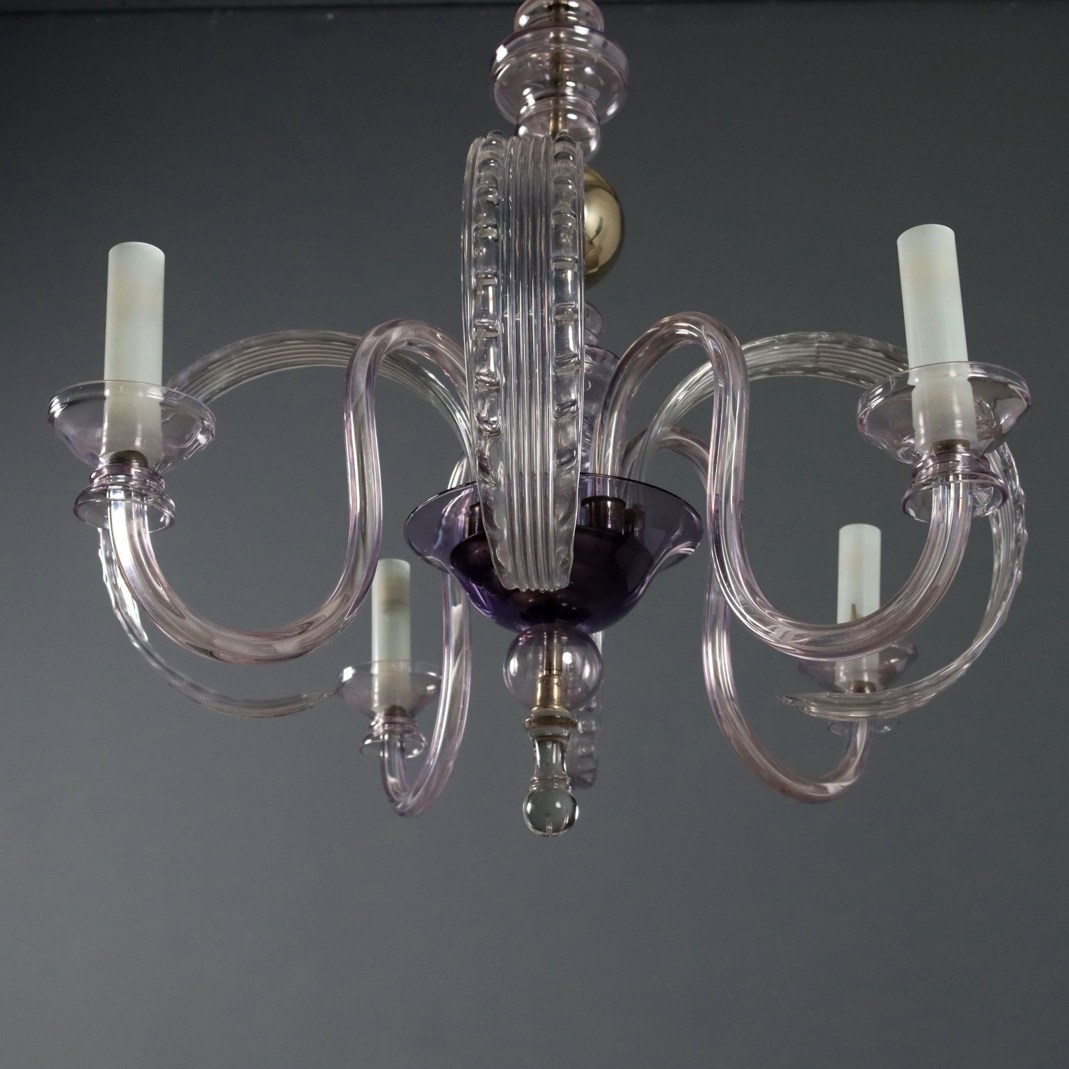 Antique Chandelier Blown Glass Of Venice Italy XX Century photo vintage