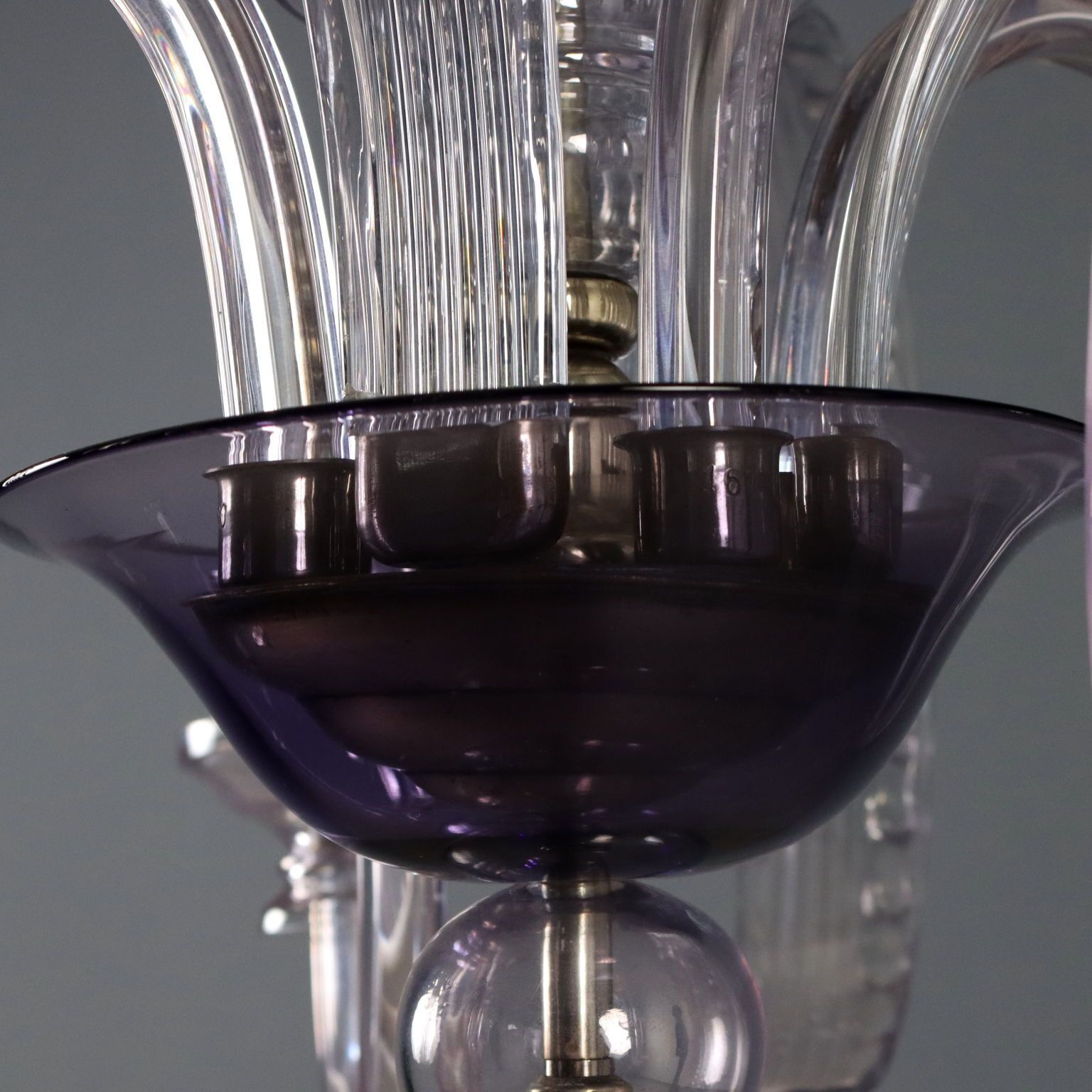 Lighting Antique Chandelier Blown Glass Of Venice Italy XX Century photo