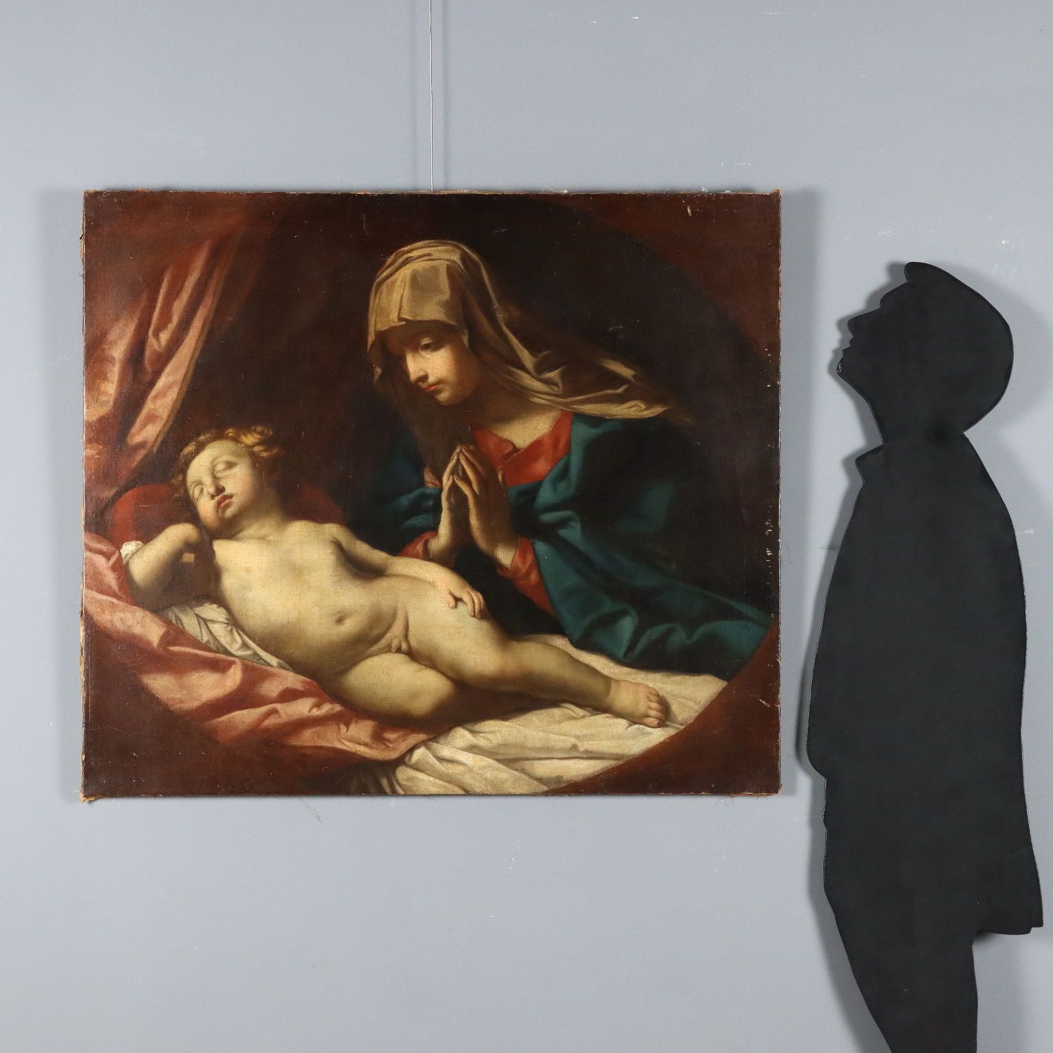 Antique Painting Virgin Mary Copy From Guido Reni XVIII Century photo furniture