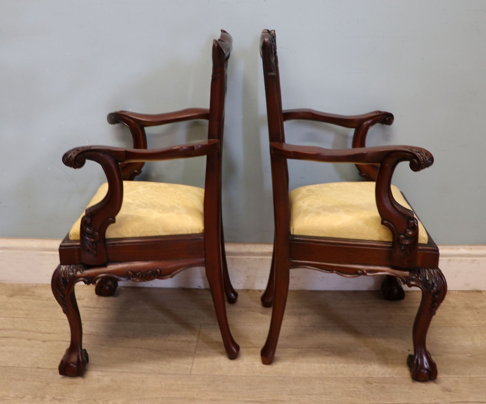 An Absolutely Charming Pair Of Nice Quality Georgian Revival Style Children’s Open Arm Or Carver Chairs. photo Furniture