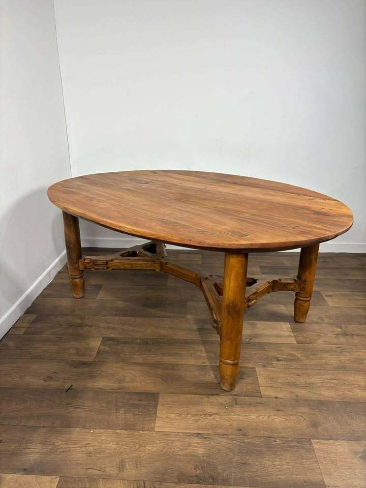 photo for sale Custom Made Oval Elm Dining Table