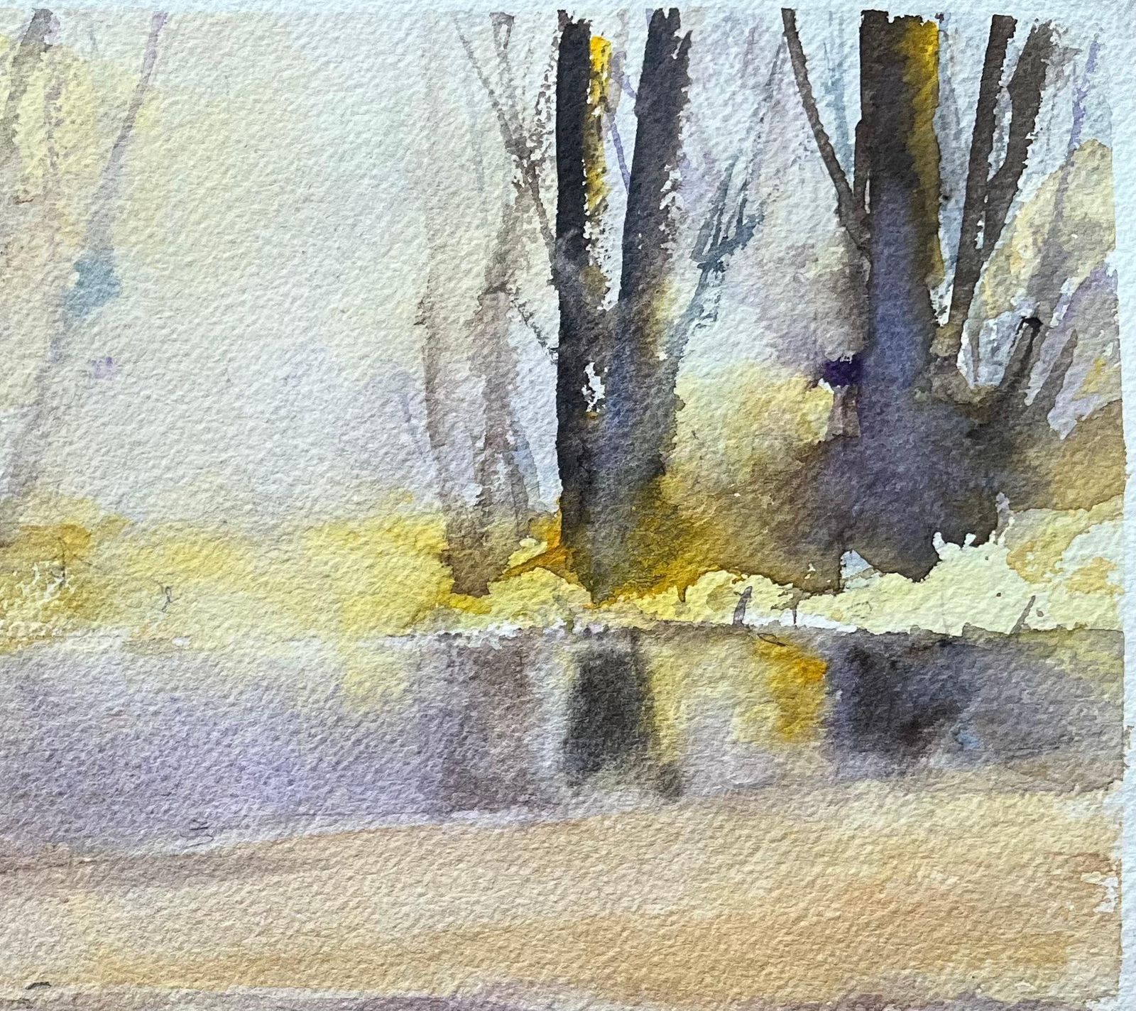 Anthony Avery British Impressionist Watercolor Of A Misty Woodland Scene With Lake Reflections photo 345.0