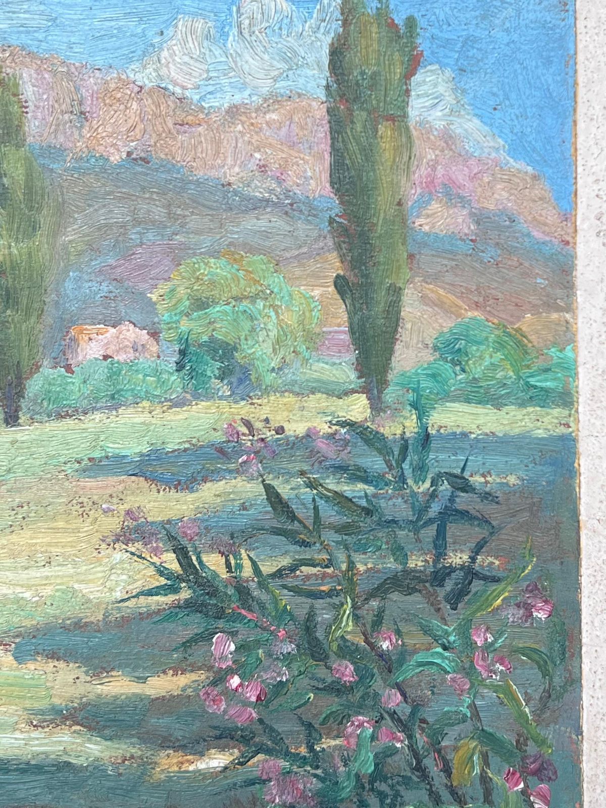 L. Descatoire (19th 20th Century) Mid 20th Century French Impressionist Oil Painting Provence Landscape Trees photo vinterior