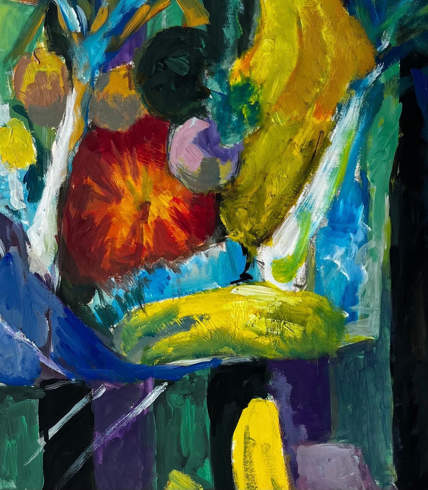 Guy Nicod Still Life With Bananas Leeks And Pumpkin French Modernist Gouache photo buy