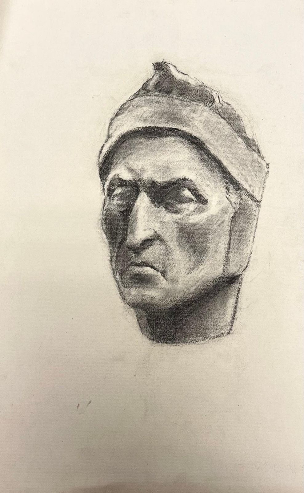 Josine Vignon Mid Century French Drawing Study Of A Classical Bust 1945