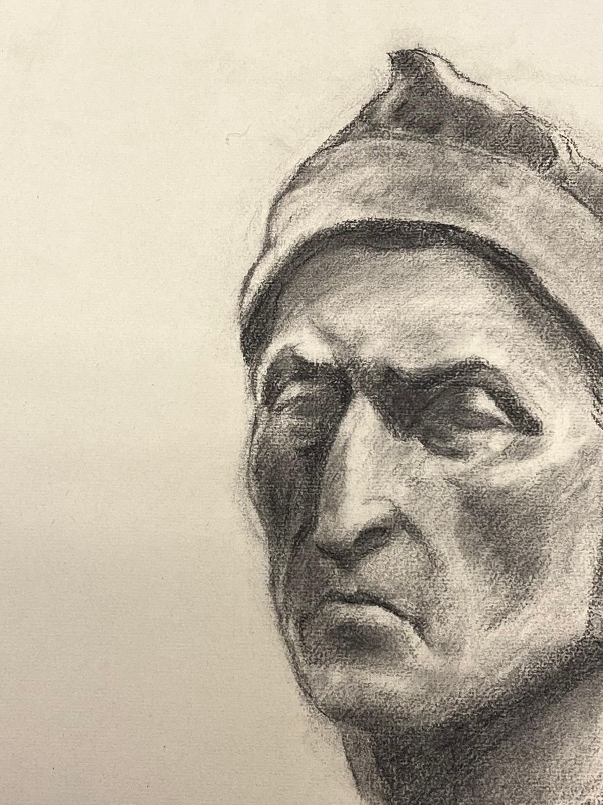 Josine Vignon Mid Century French Drawing Study Of A Classical Bust 1945 photo Art