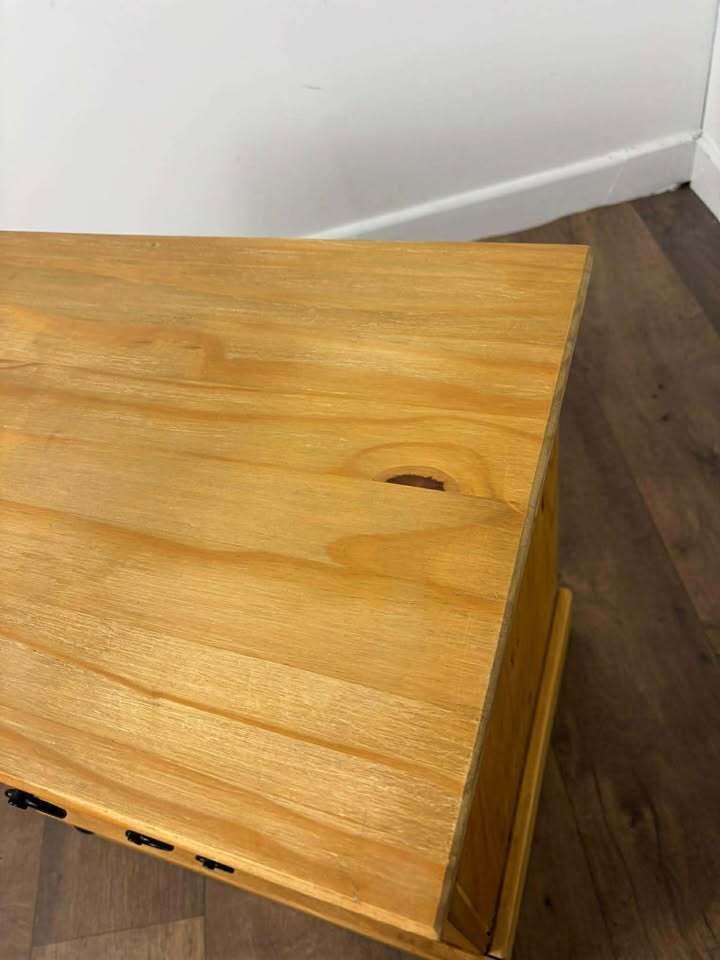 Furniture Mexican Pine Three Drawer Bedside Chest photo