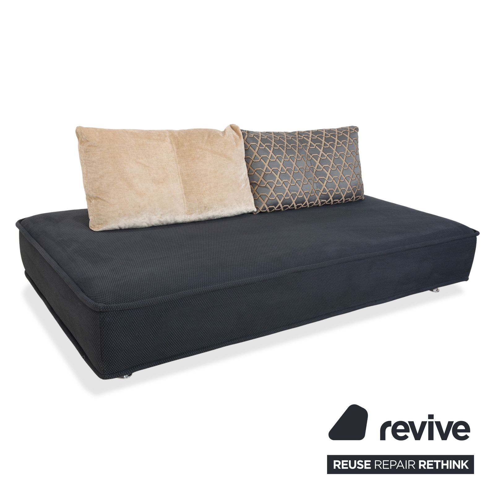 Méridienne canapé 2 places Roche Bobois Escapade en tissu gris-bleu photo Mobilier