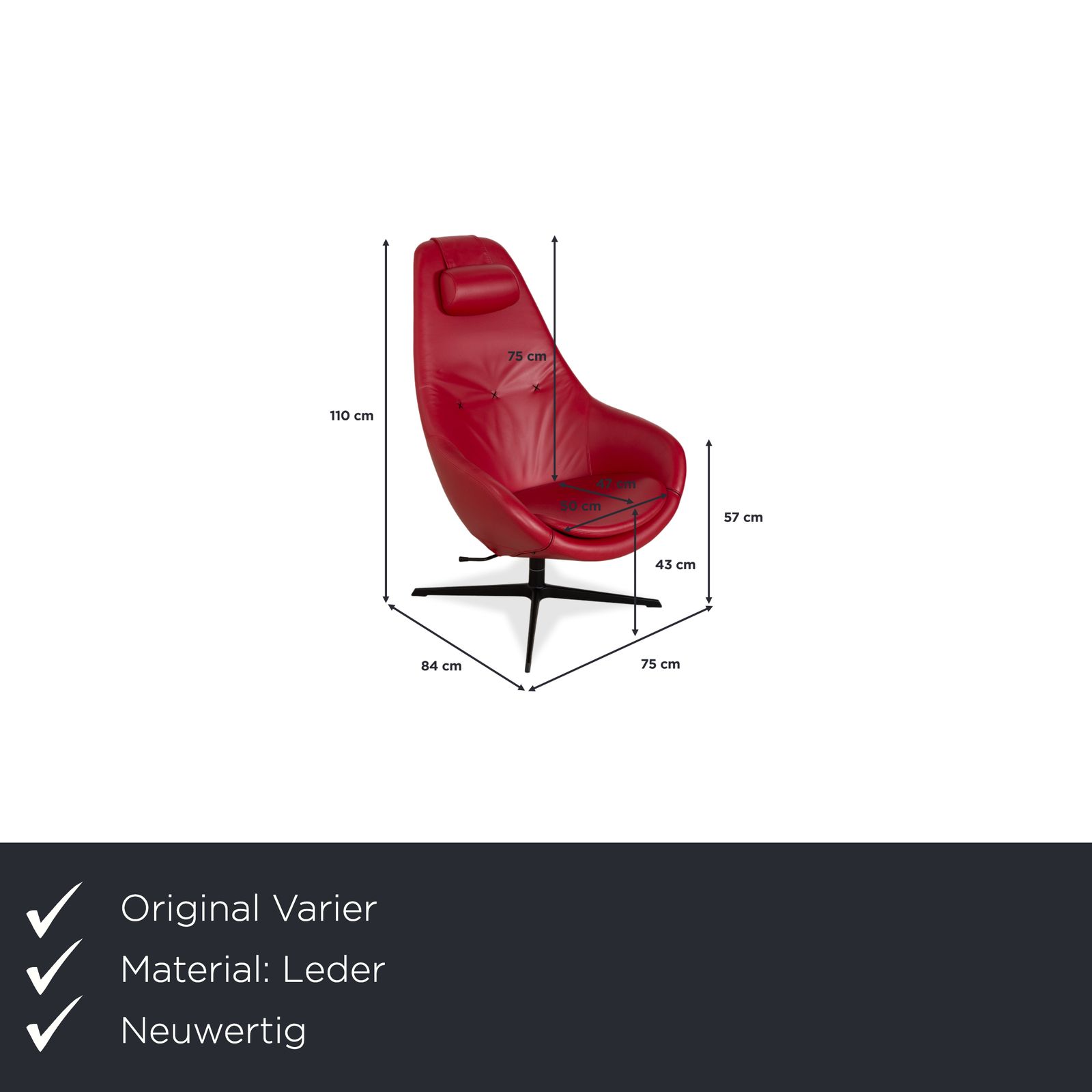 Varier Cocoon, fauteuil en cuir rouge photo furniture
