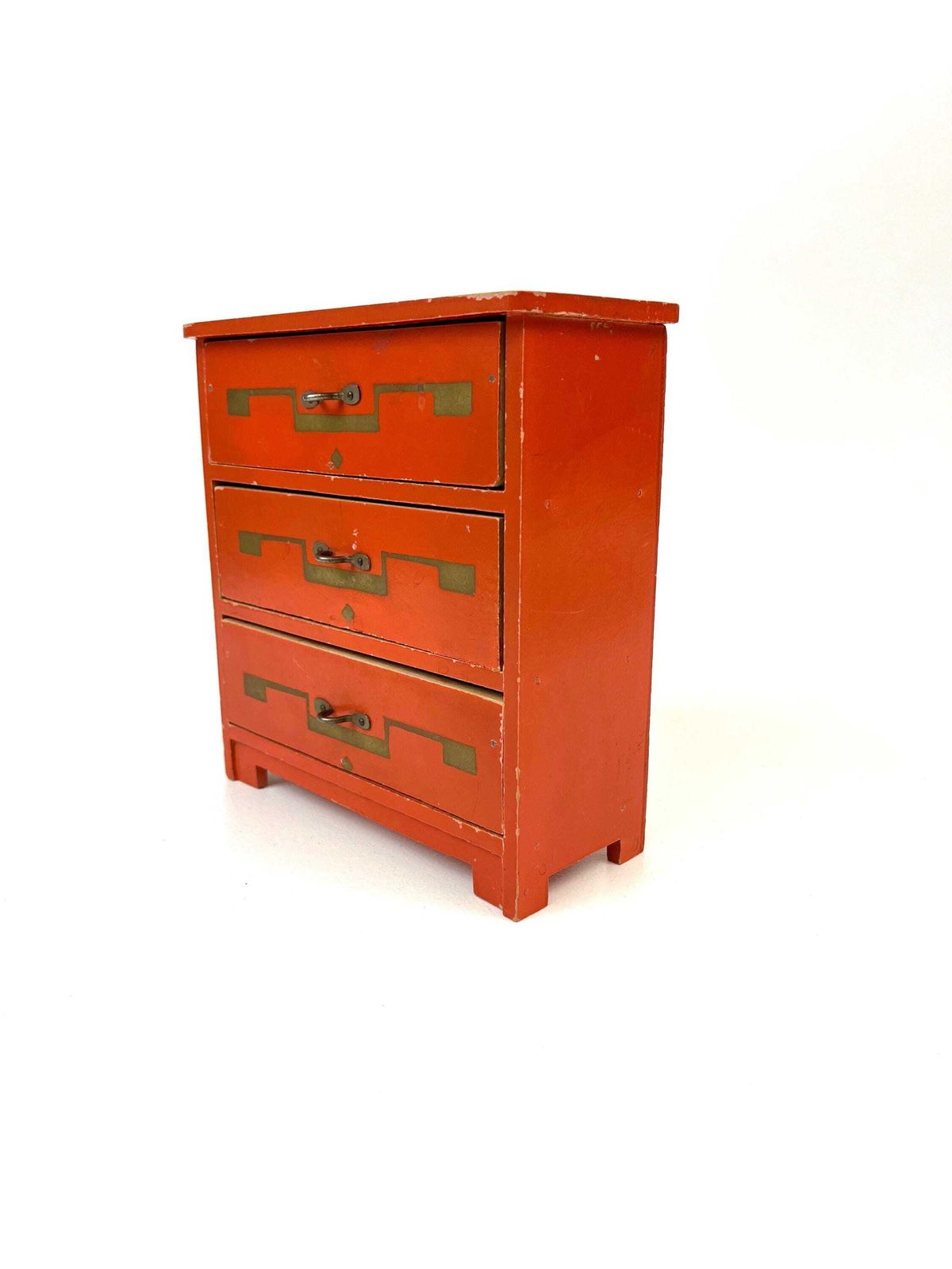 Rare Art Deco Bauhaus De Stijl Red Jewelry Table Box Chest Of Drawers France 1930 photo Furniture