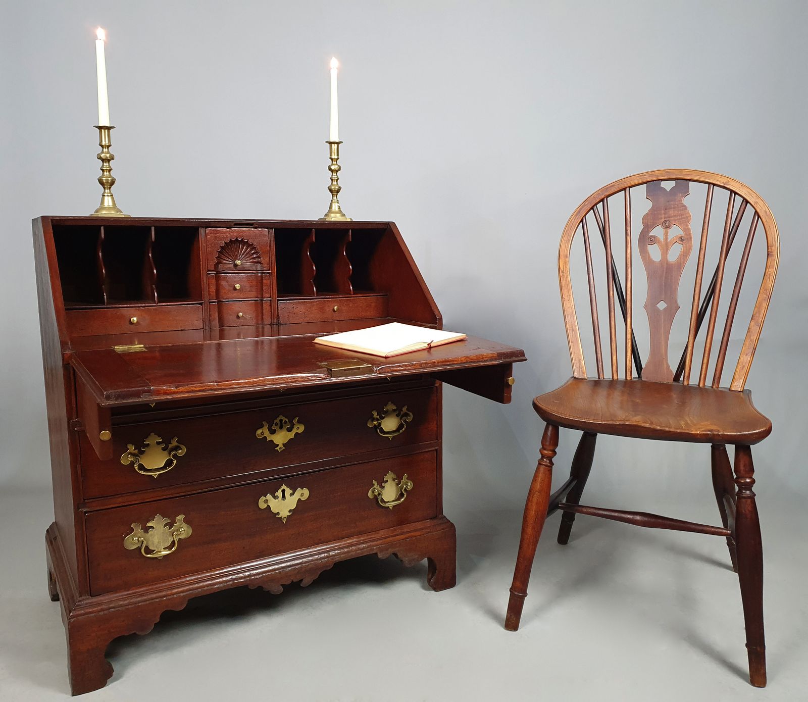 George II Petite Fruitwood And Cedarwood ‘Chippendale’ Bureau C. 1750 photo furniture