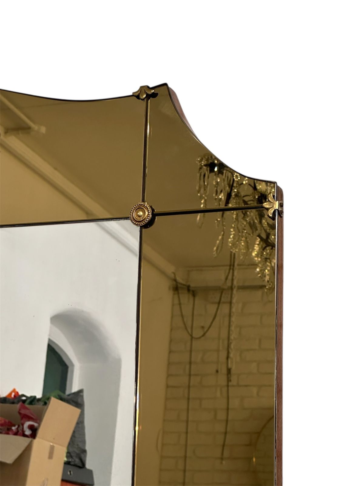 Italian 1940’s Lead Crystal Mirror By Fontana Arte For Pierluigi Colli photo Home Decor