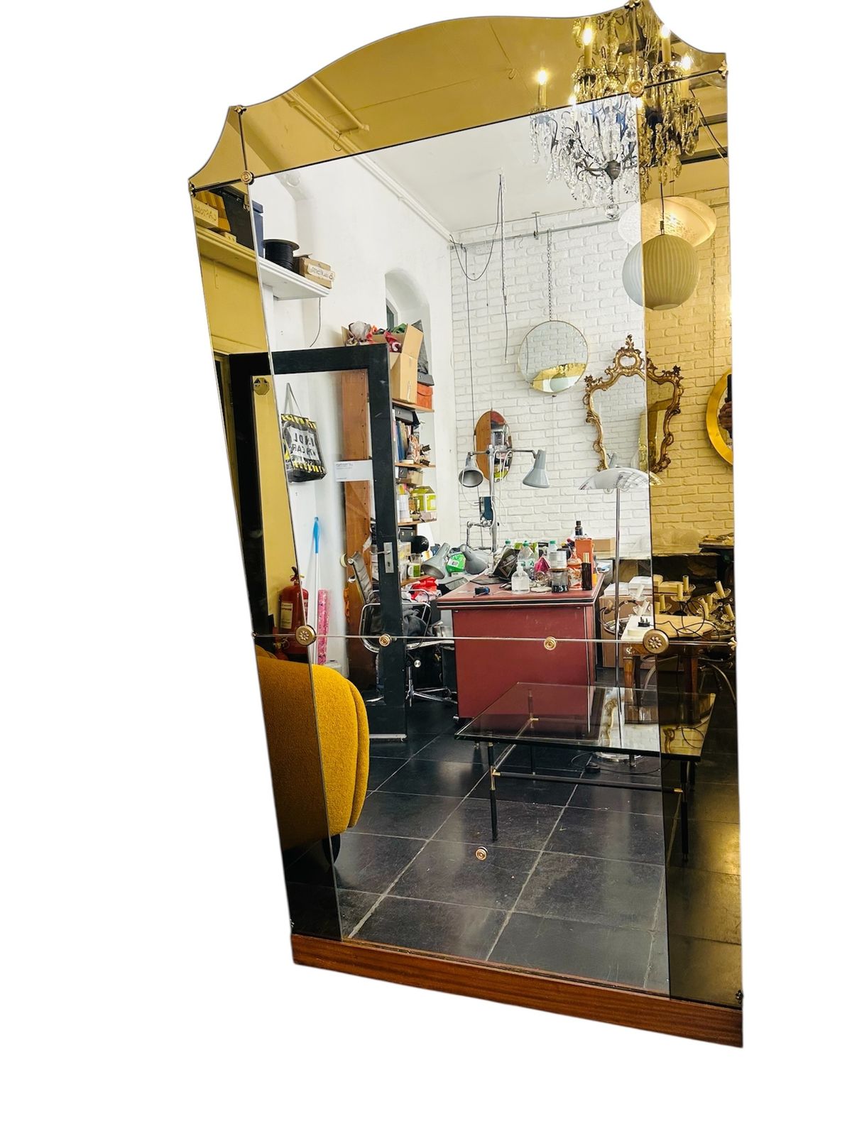 Italian 1940’s Lead Crystal Mirror By Fontana Arte For Pierluigi Colli photo 12000.0