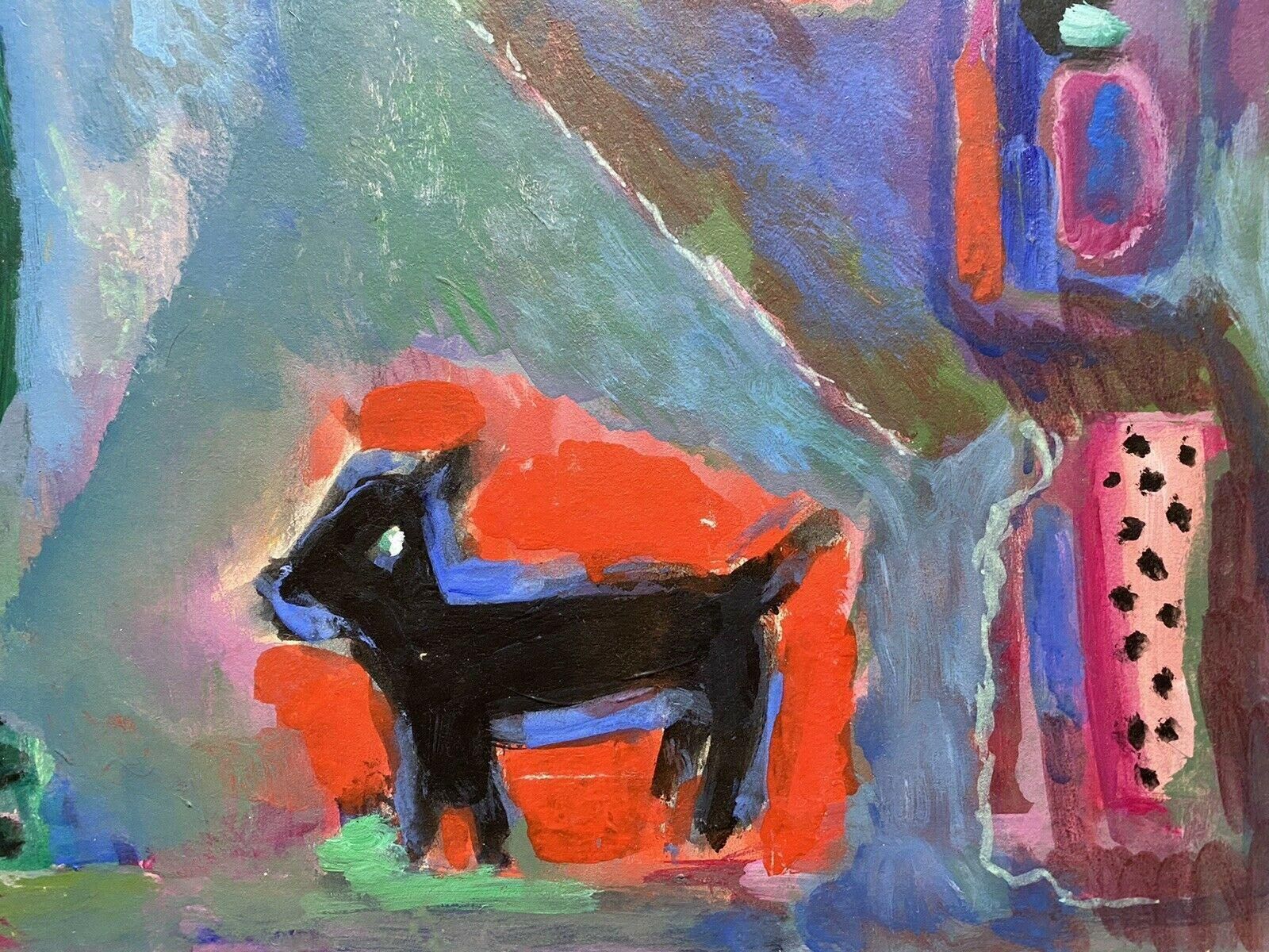Akos Biro Akos Biro 'Hungarian 1911 2002' French Expressionist Oil, Figure With Dog 2006 photo Art