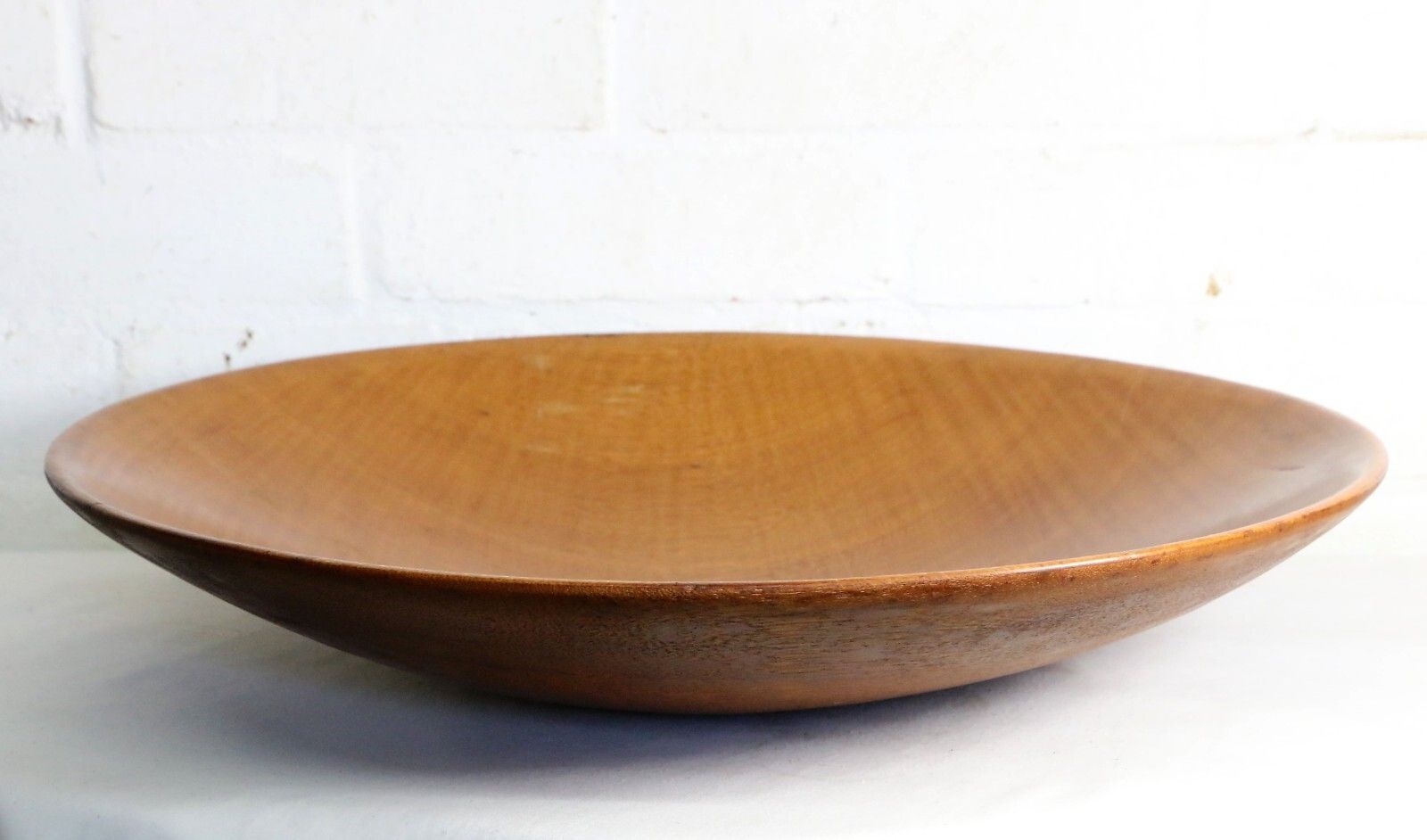 Vintage Very Large Wooden Teak Bowl Mid Century From S.E.Asia Hand Carved photo 79.0