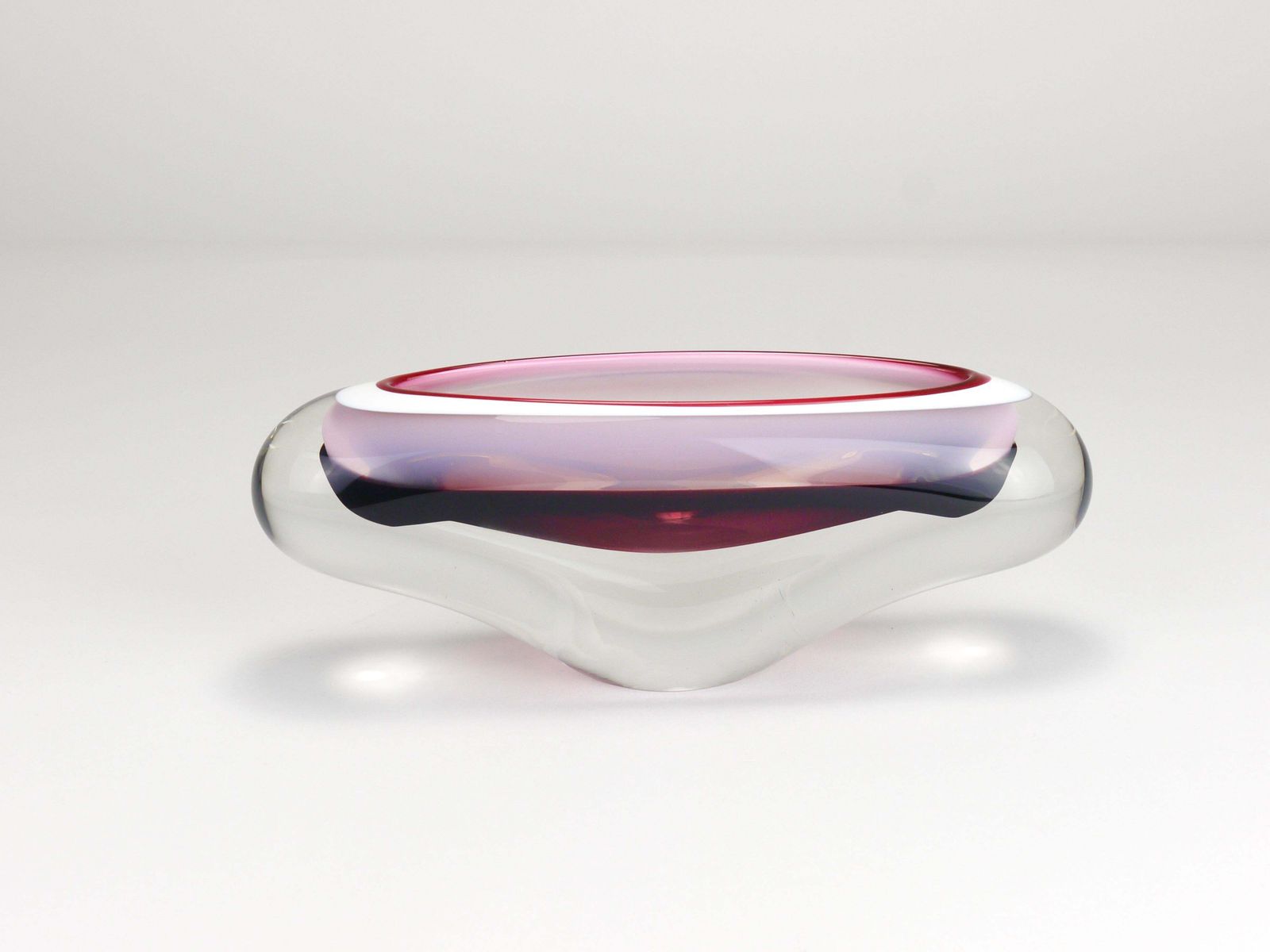 Josef Hospodka Sommerso Multi Color Studio Art Glass Bowl, Czechoslovakia, 1960s photo 336.0
