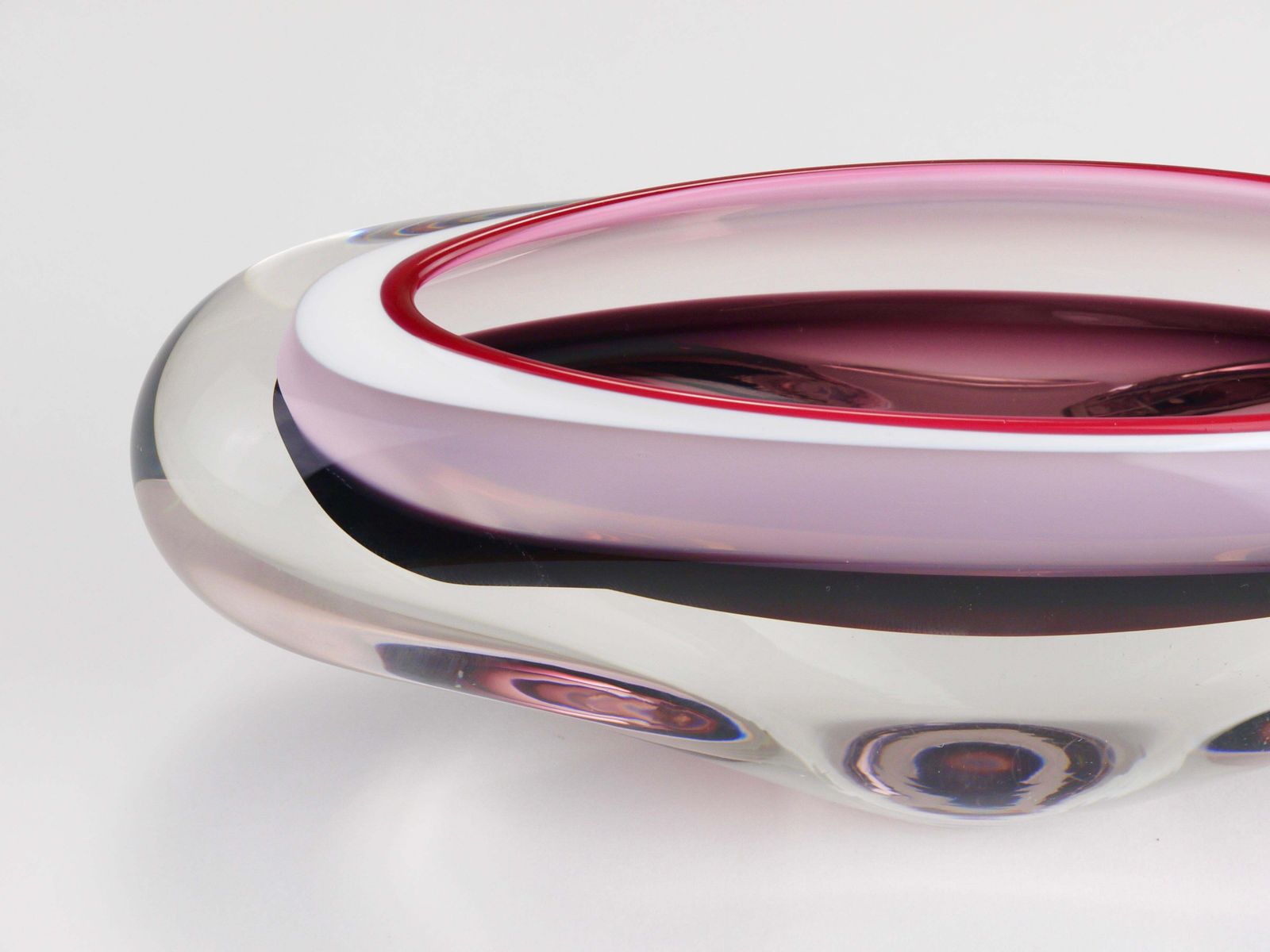 photo for sale Josef Hospodka Sommerso Multi Color Studio Art Glass Bowl, Czechoslovakia, 1960s