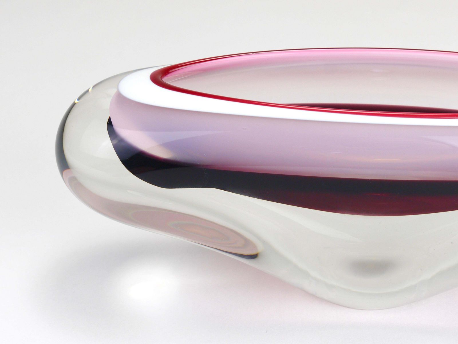 photo buy Josef Hospodka Sommerso Multi Color Studio Art Glass Bowl, Czechoslovakia, 1960s