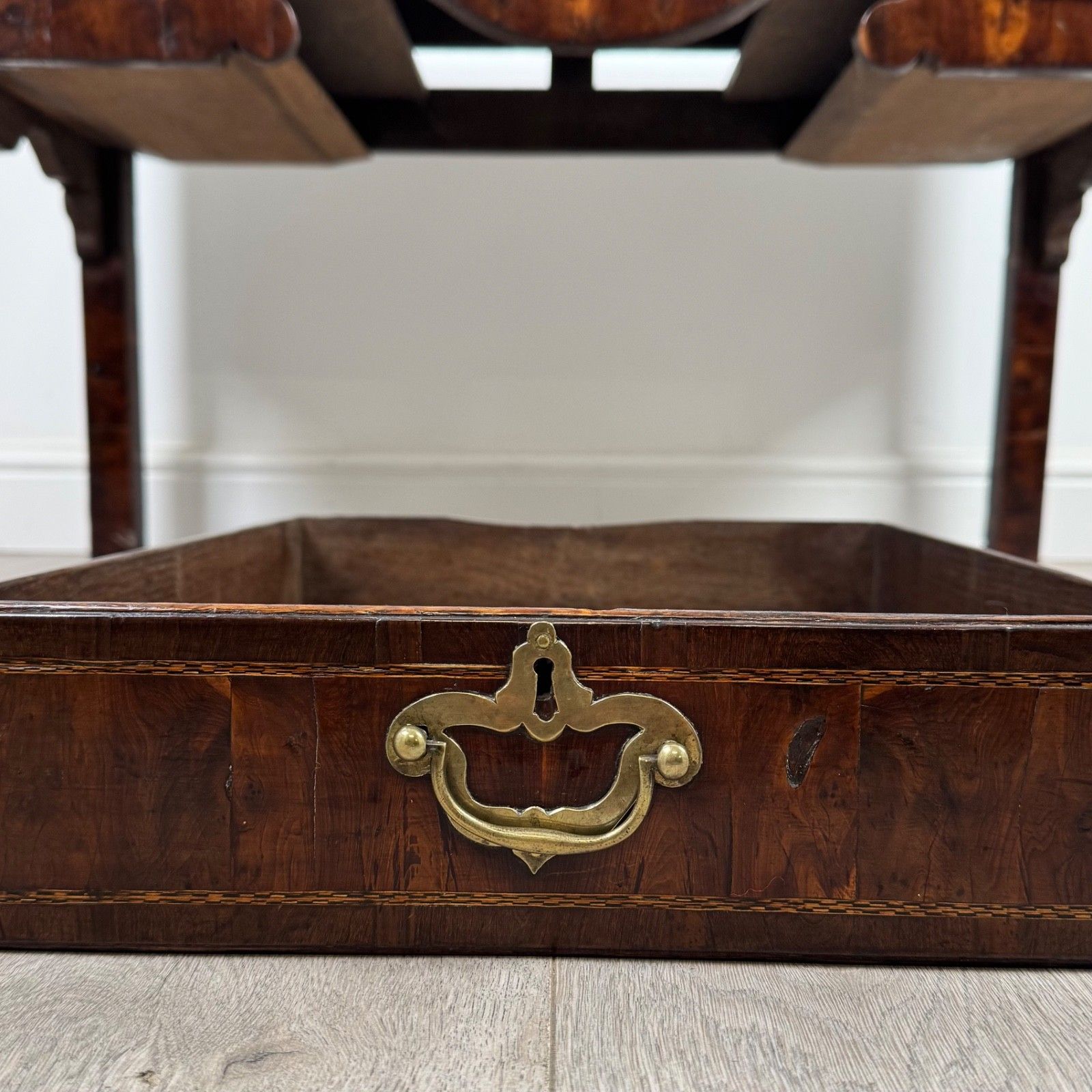 Furniture Antique 18th Century Queen Anne Style Low Side Table In Walnut photo