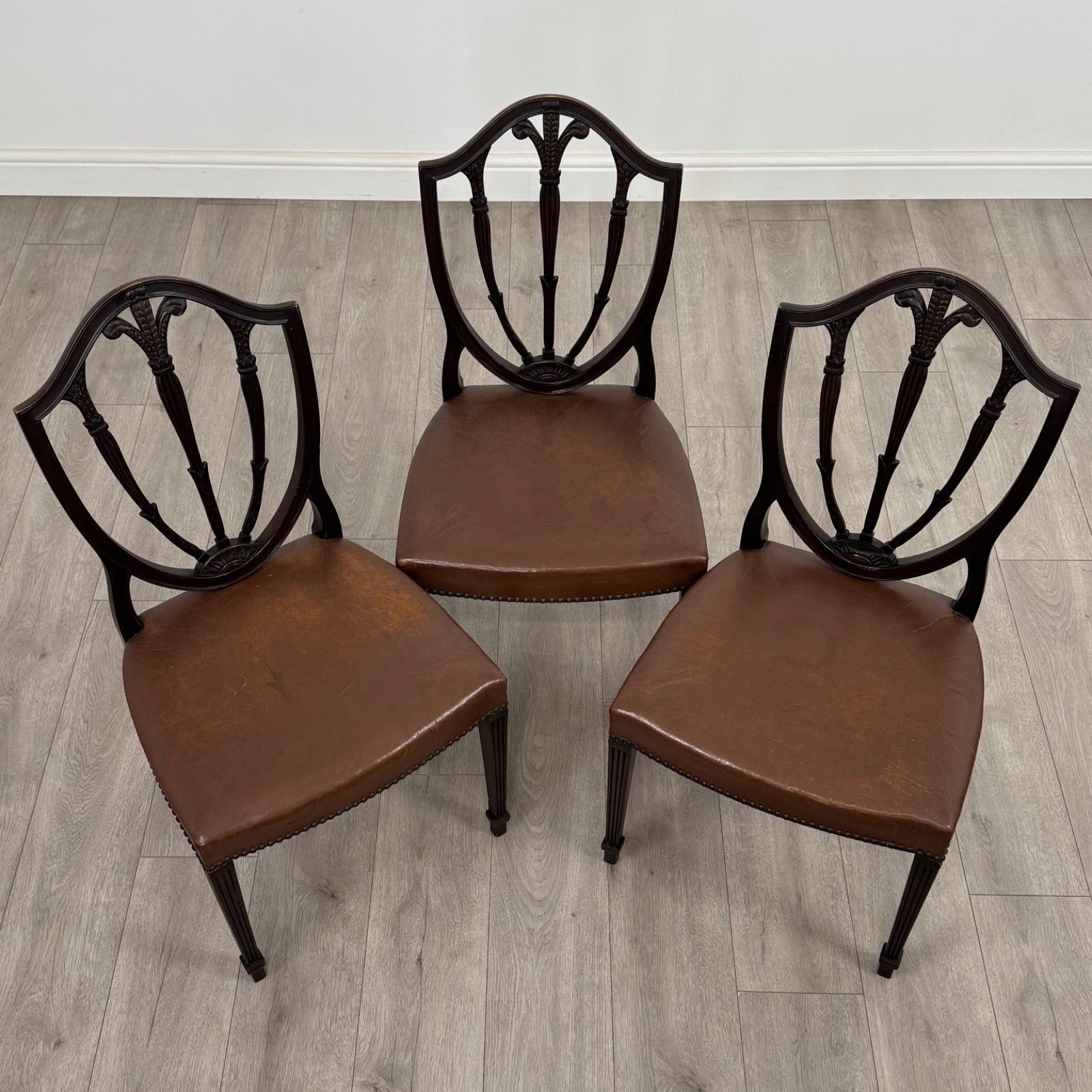 Antique 18th Century Set Of 6 Dining Chairs In Mahogany photo vintage