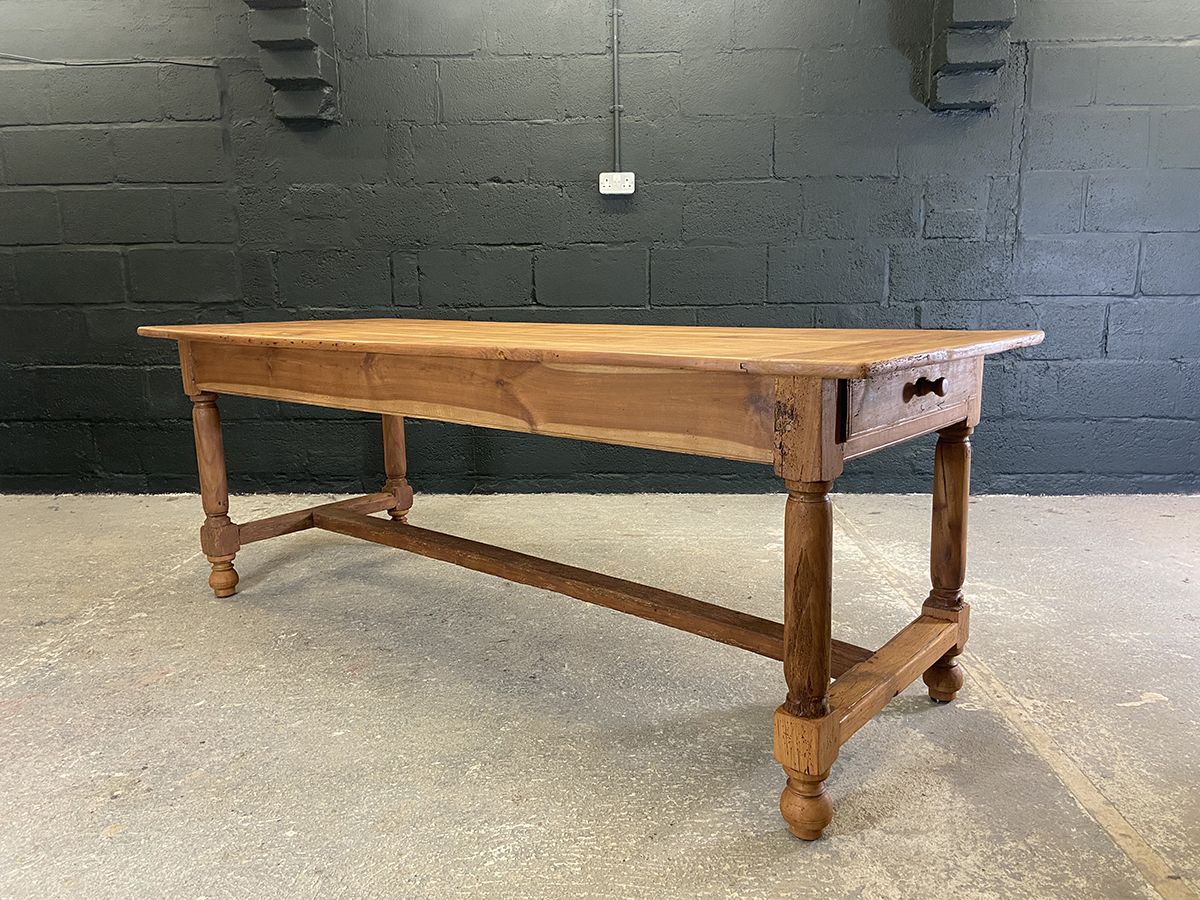 Large Antique French Cherry Farmhouse Dining Table photo for sale