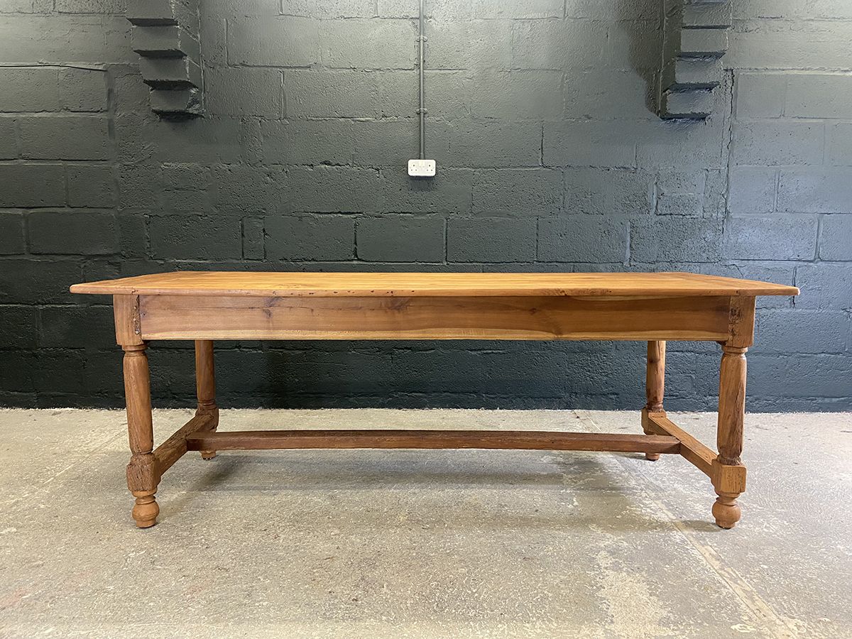 Large Antique French Cherry Farmhouse Dining Table photo furniture