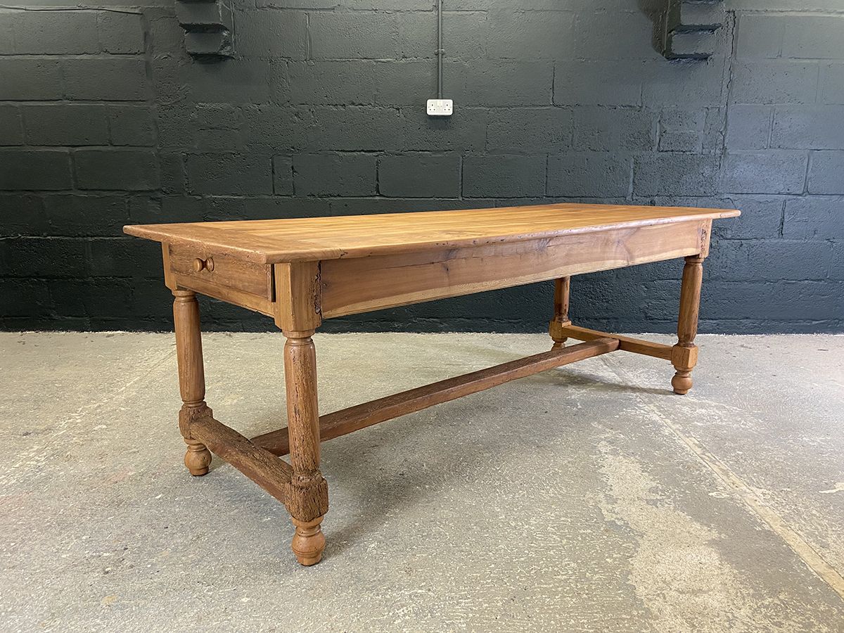Large Antique French Cherry Farmhouse Dining Table